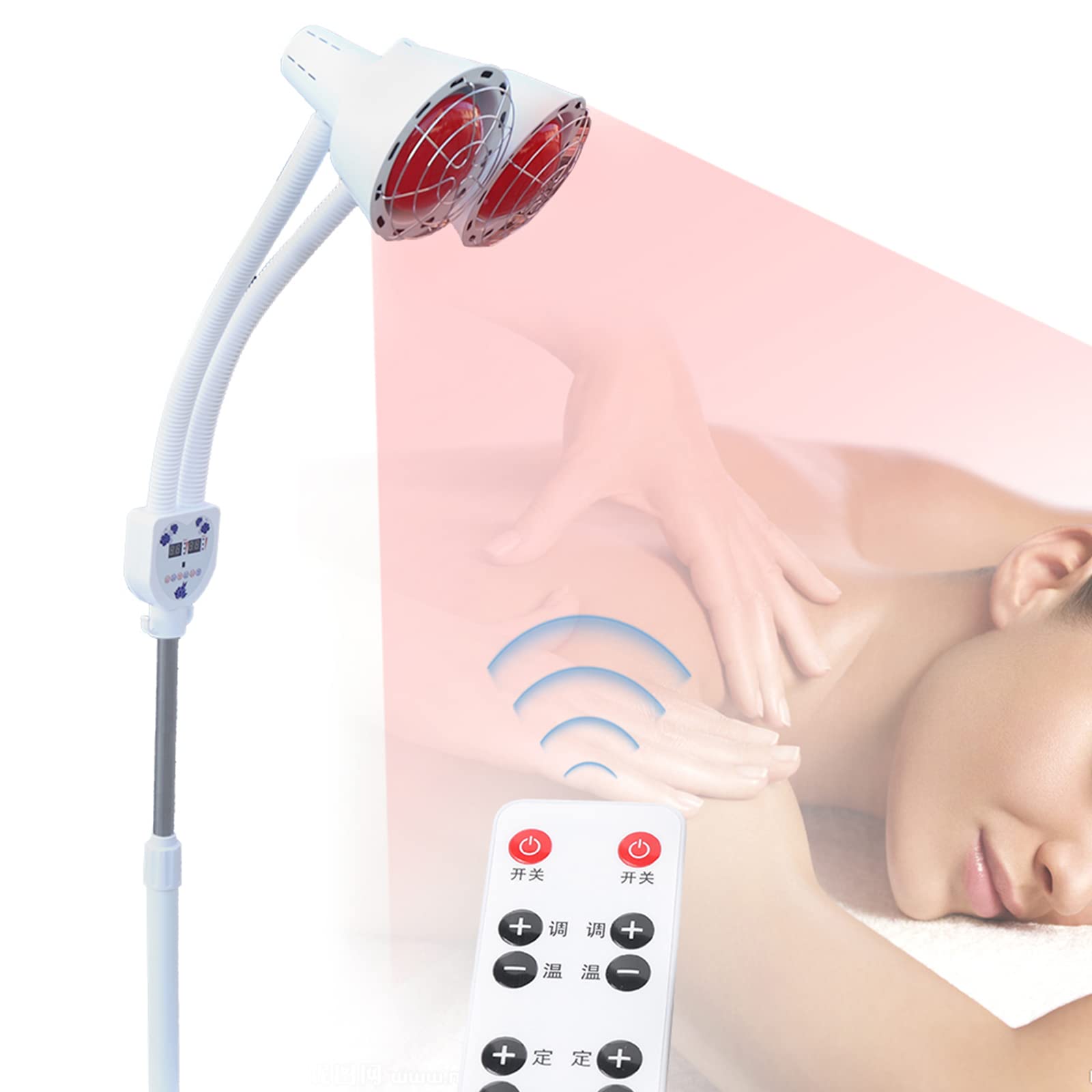 CNCEST Lampe infrarouge à double tête 275 W - Lampe de massage
