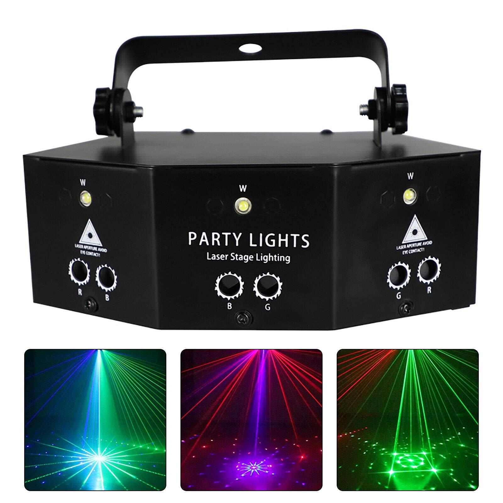 CNCEST Lumière Disco Party Light avec télécommande, 9-Eyes LED RGB Light DJ Projector Disco Stage Lighting Light Effect DMX