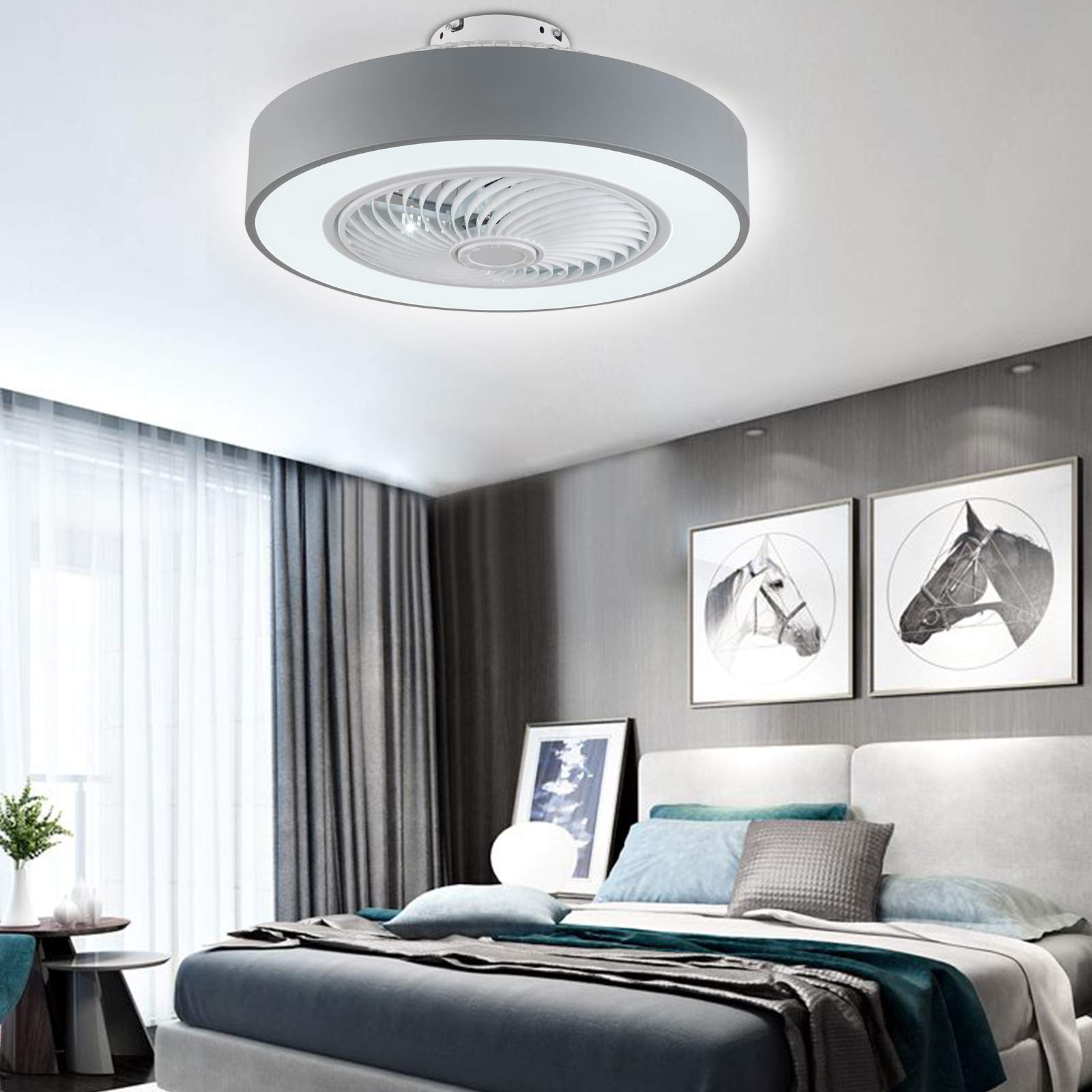 Ventilateur De Plafond LED Plafonnier Deux couleurs - Dimmable
