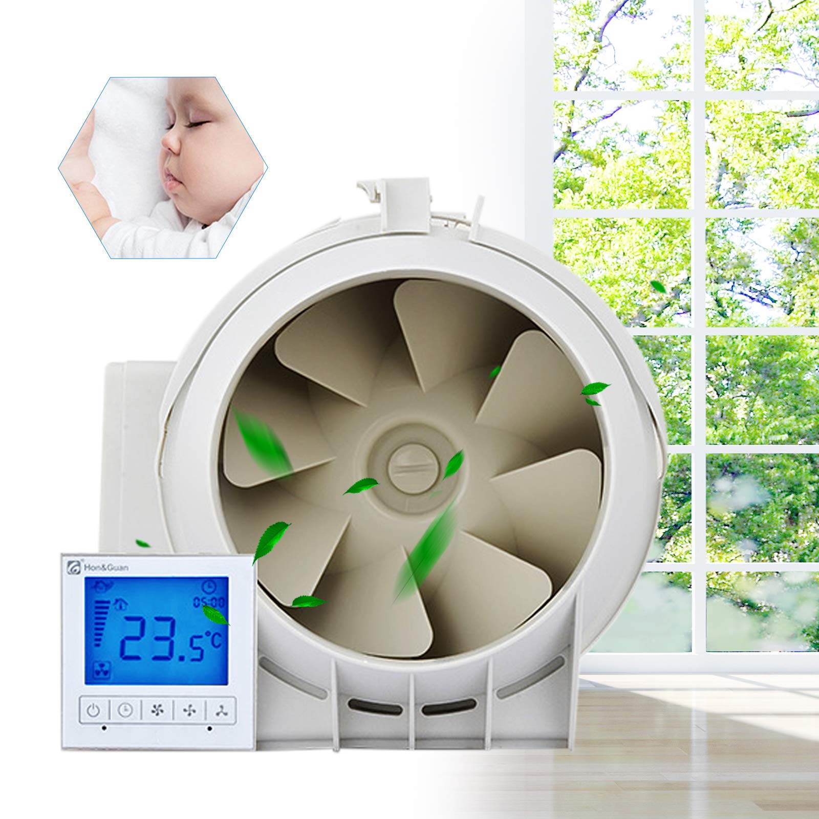 Aérateur d'air circulaire 220 V  - Pour salle de bain