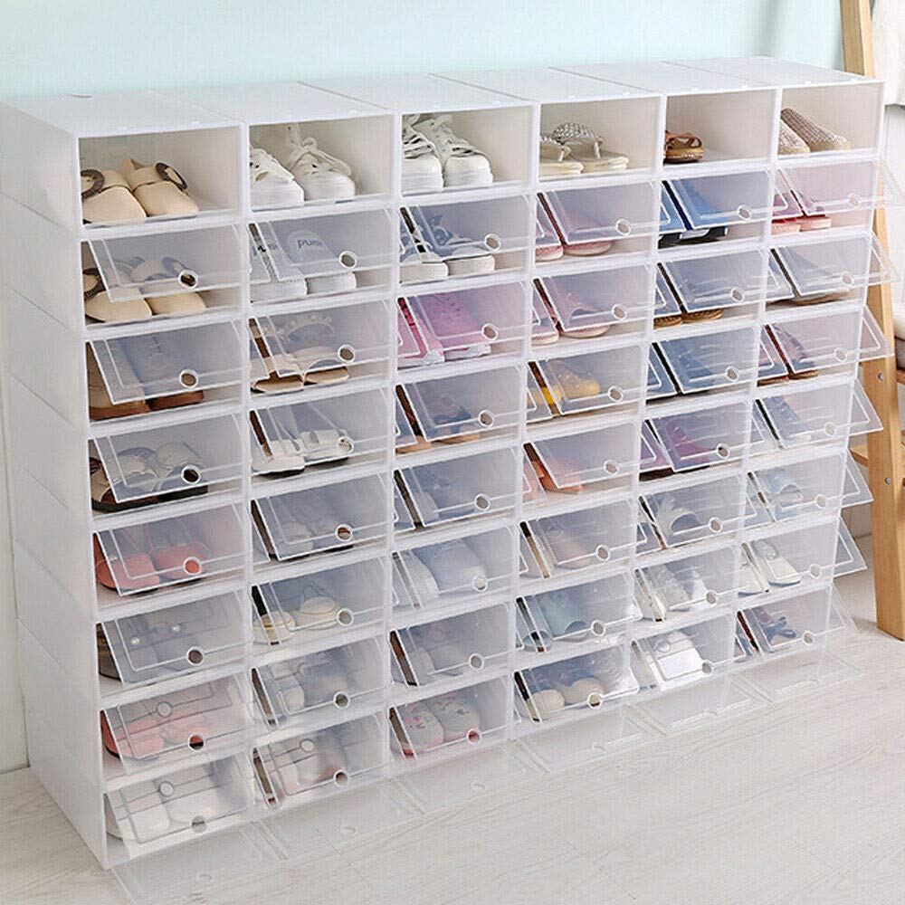 CNCEST Lot de 24 boîtes à chaussures empilables transparentes