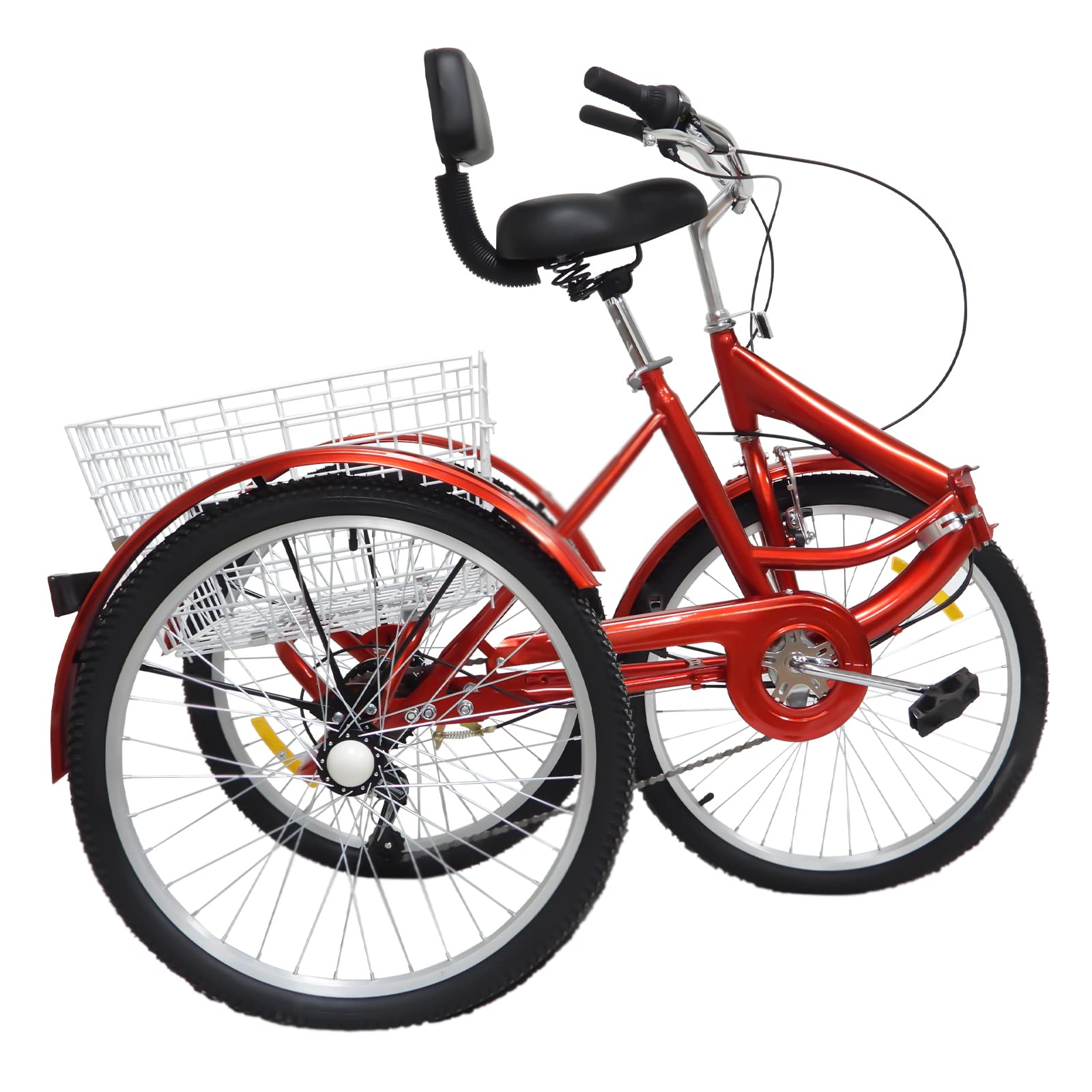 Vélo pliant 24 pouces tricycle adulte 3 roues vélo avec panier