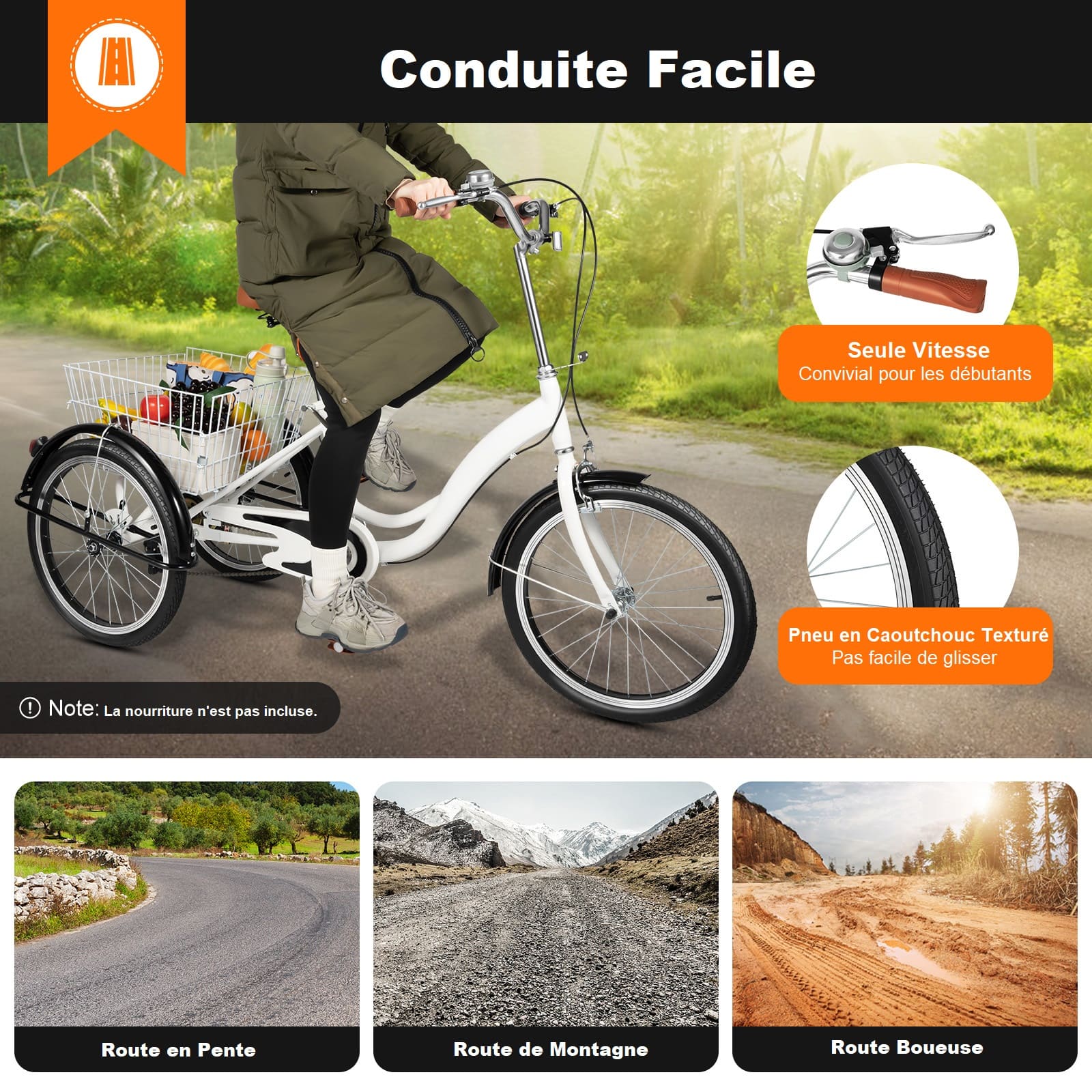 20 Pouce 3 Roues Tricycle Adulte Tricycle