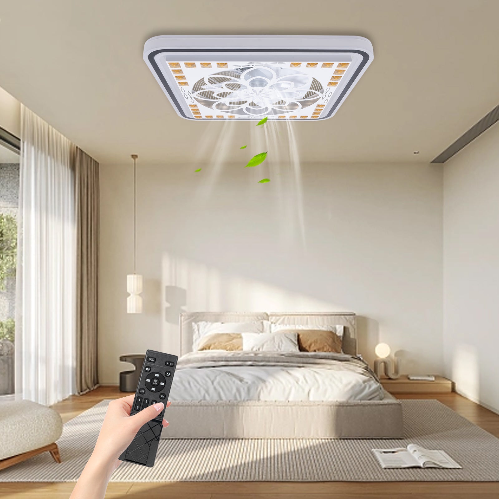 éclairage de ventilateur de plafond moderne à intensité variable 32 W