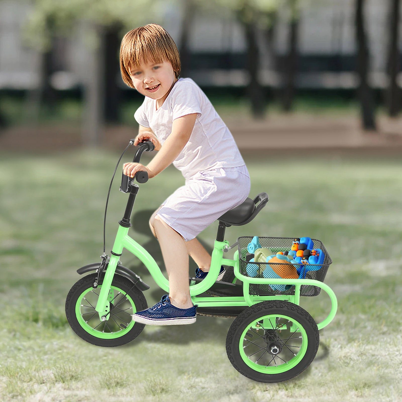 Fetcoi Vélo enfant 14 pouces fille garçon tricycle tricycle 3 roues simple  vitesse pour enfants à partir de 5 à 6 ans : : Jeux et Jouets