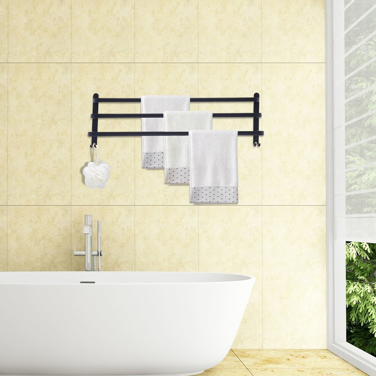 Porte-serviettes mural pour salle de bain, 80cm, porte-serviettes de bain