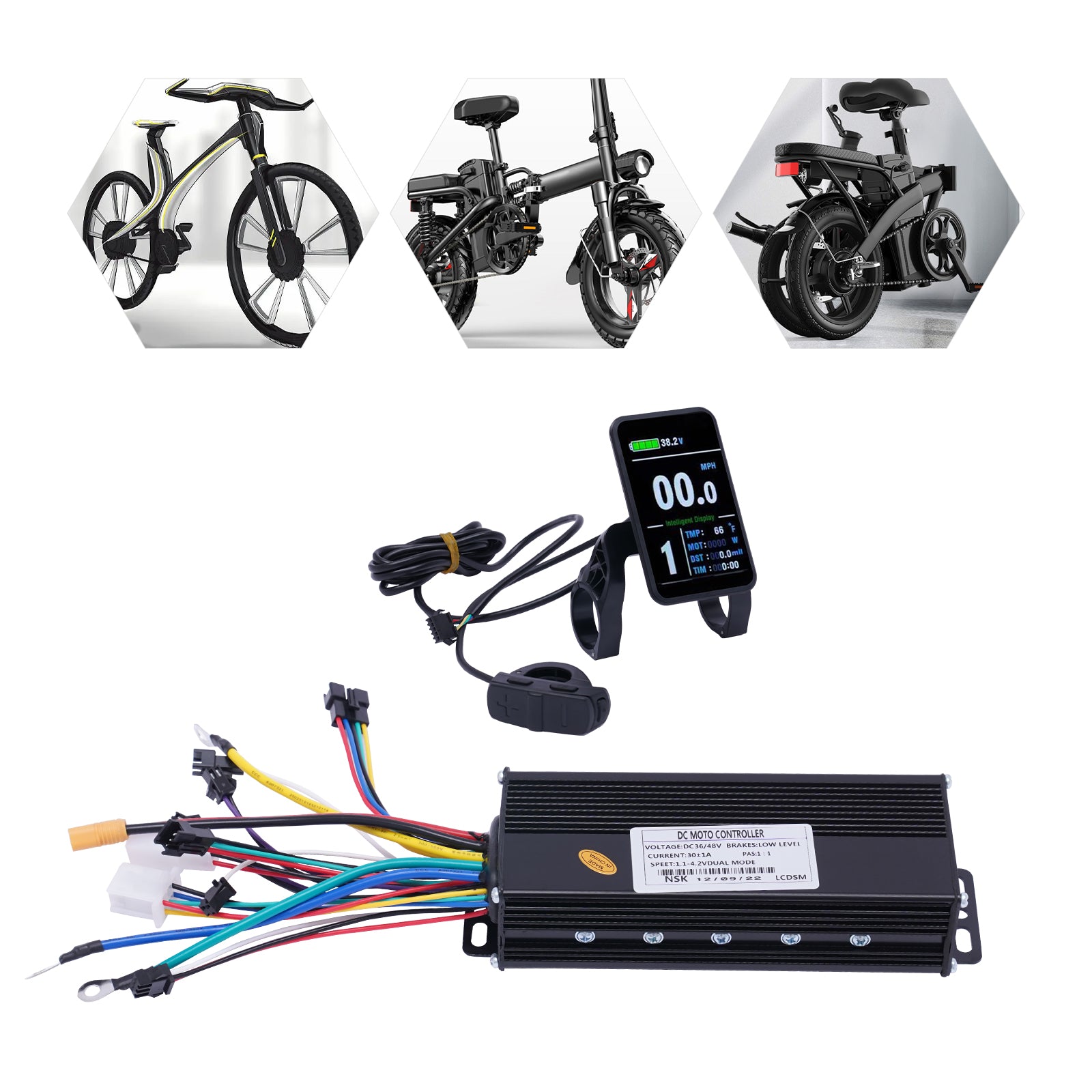Kit de contrôleur de vélo électrique sans balais avec écran