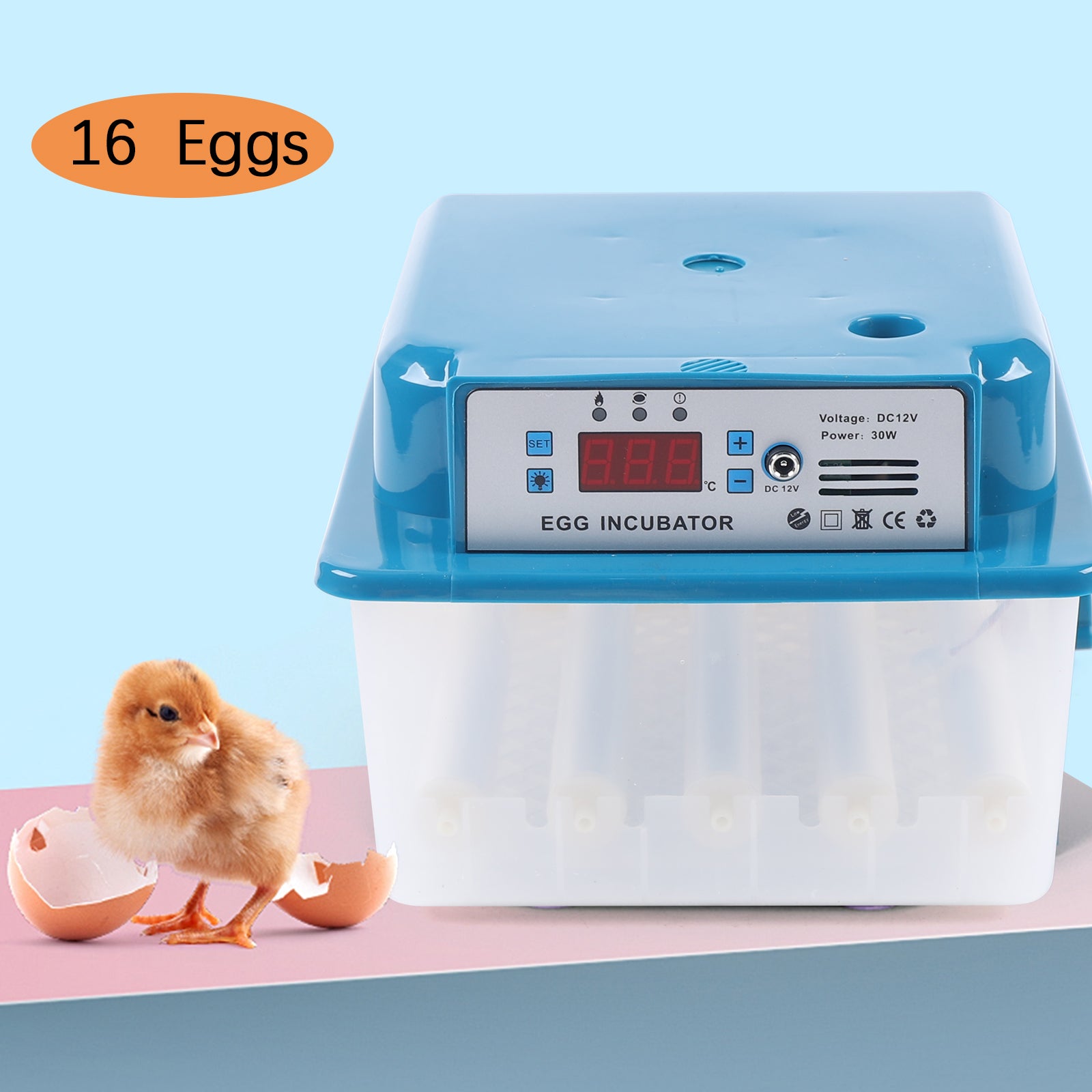 Incubateur entièrement automatique 16 œufs