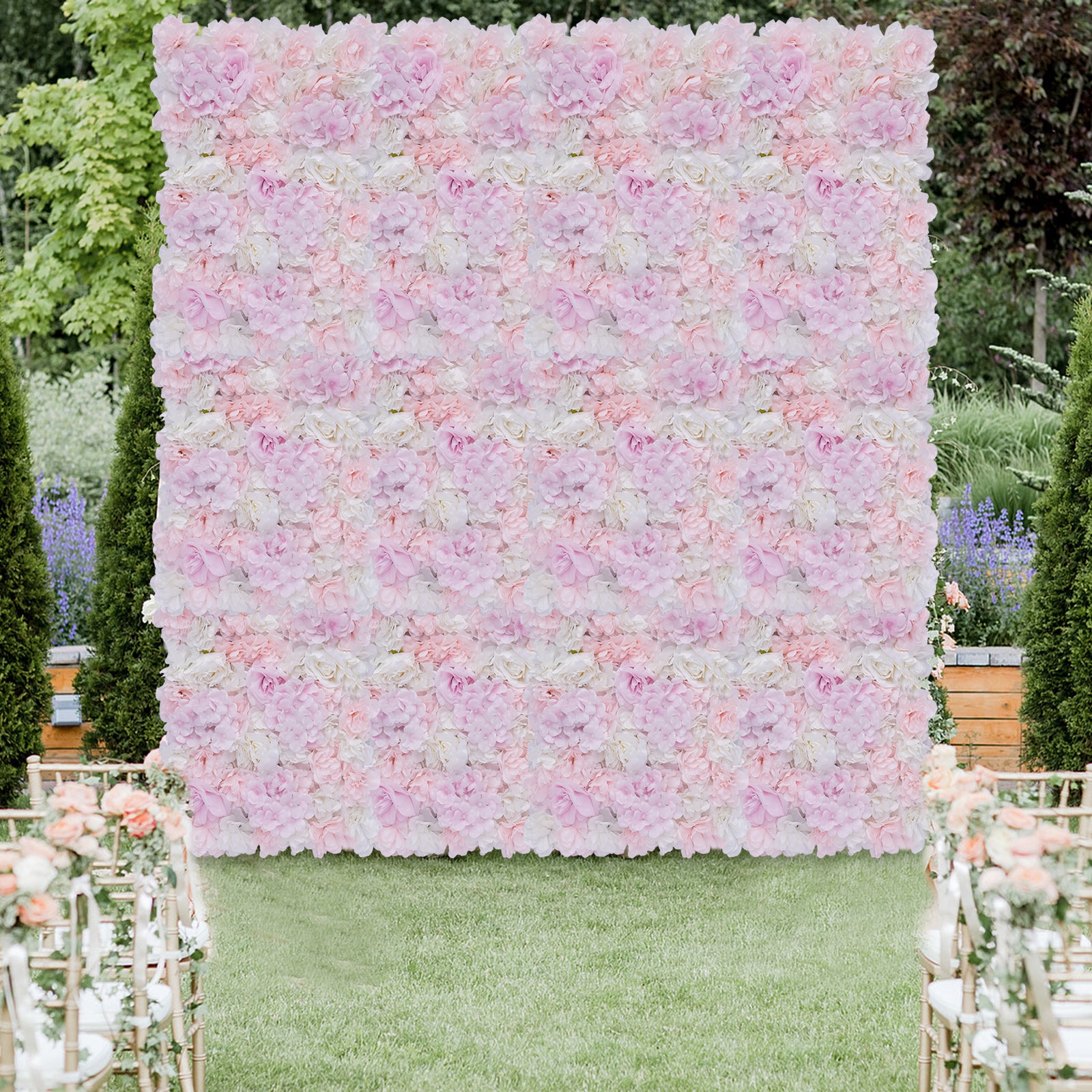 12 x 40 x 60 cm - Mur de roses artificielles - Pour décoration de mariage - Fond de rue - Mur de fleurs en soie