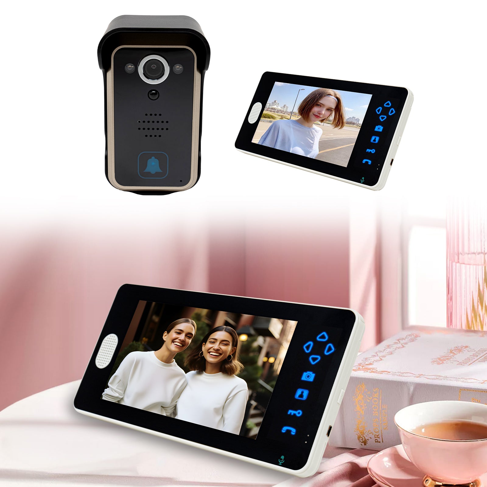 Interphone vidéo sans fil Système de sonnette de porte Intercom