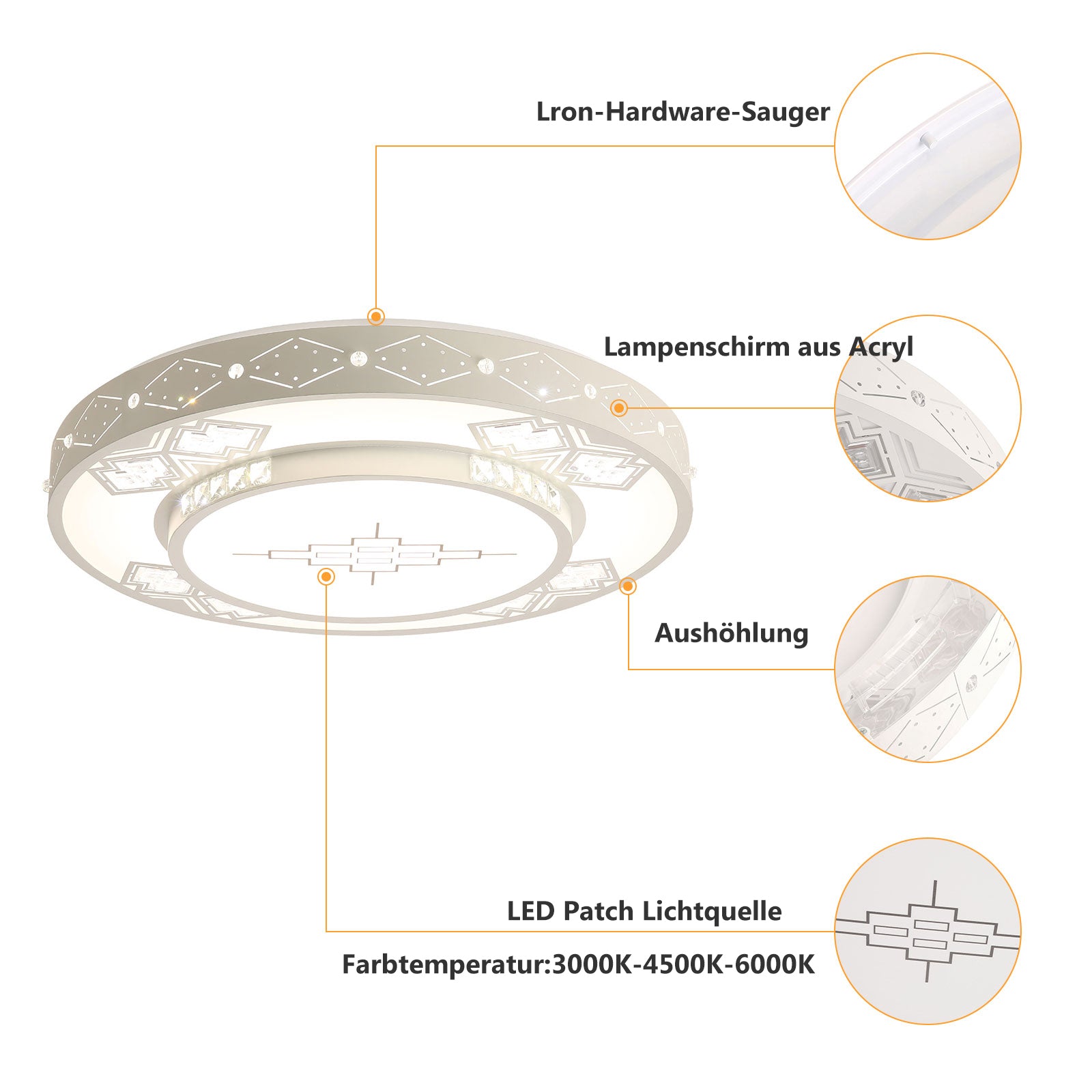 lampe suspendue moderne à LED à intensité variable