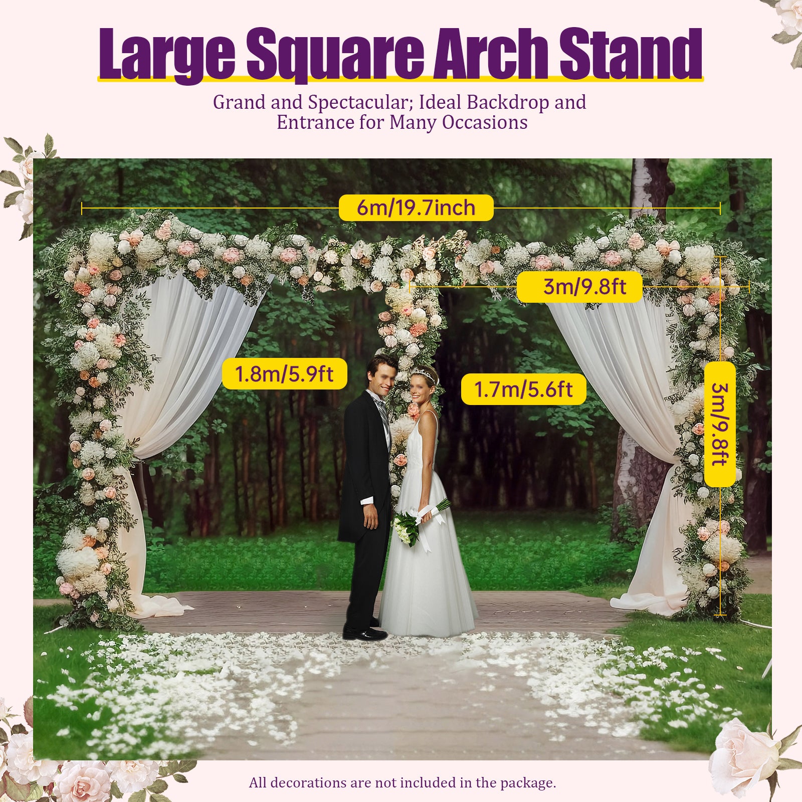 3 x 6 m - Arche de mariage
