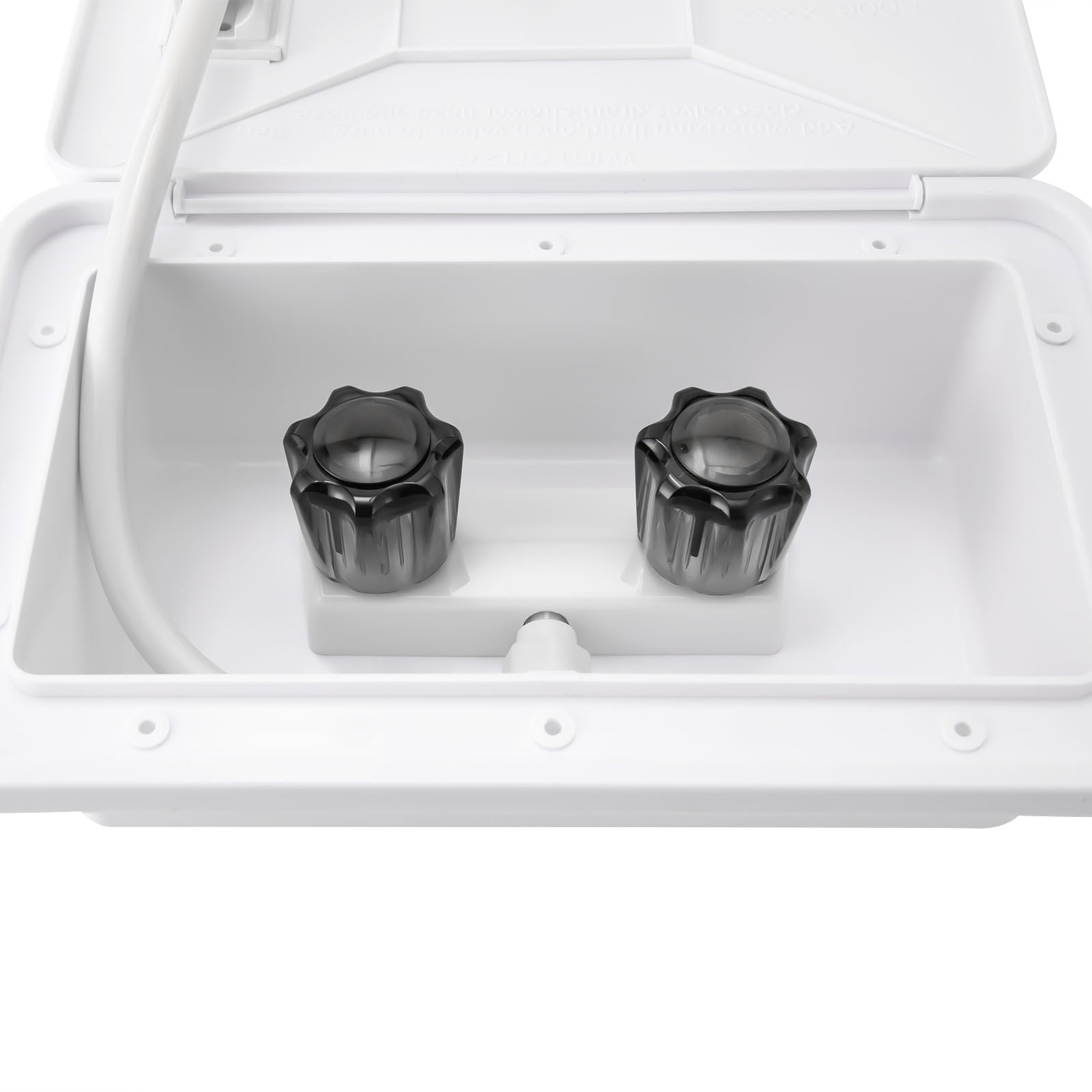 kit de boîte de douche extérieure pour camping-car avec interrupteur chaud/froid, pomme de douche, tuyau, pour bateau, camping-car, caravane, blanc