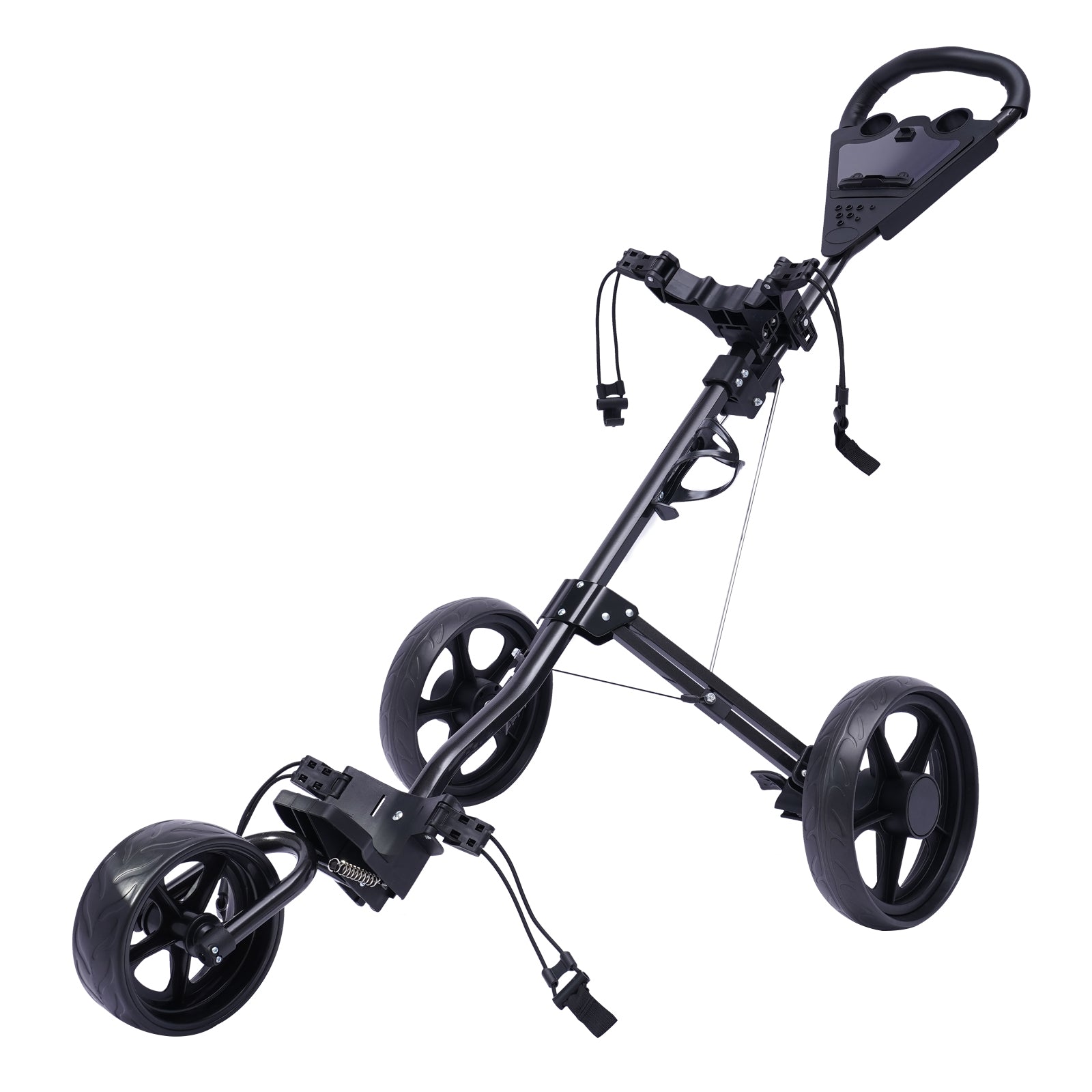 Chariot de golf pliable multifonctionnel à 3 roues Chariot de golf avec frein