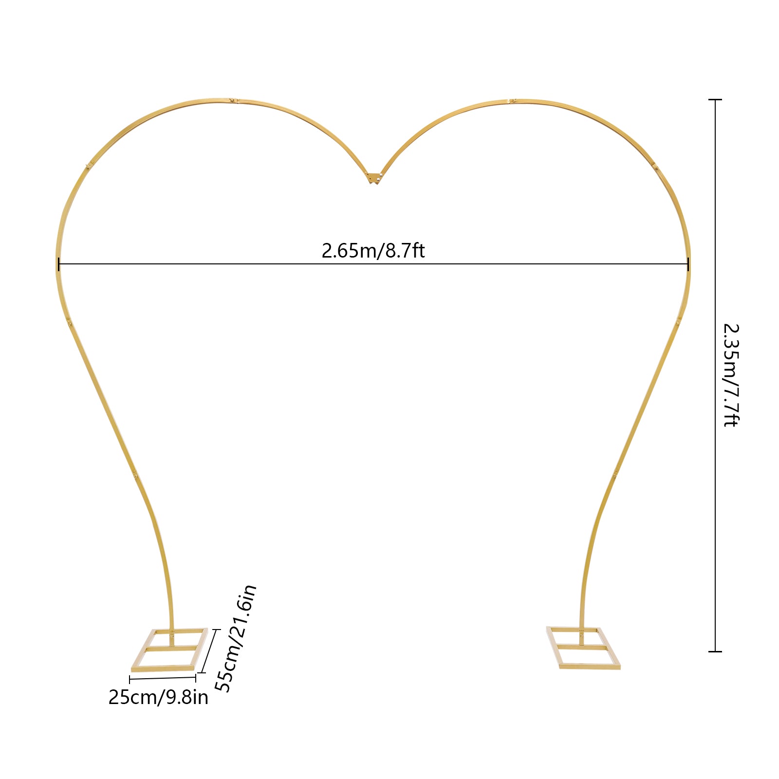 Arche de mariage - En métal - Fond en forme de cœur - Pour ballons