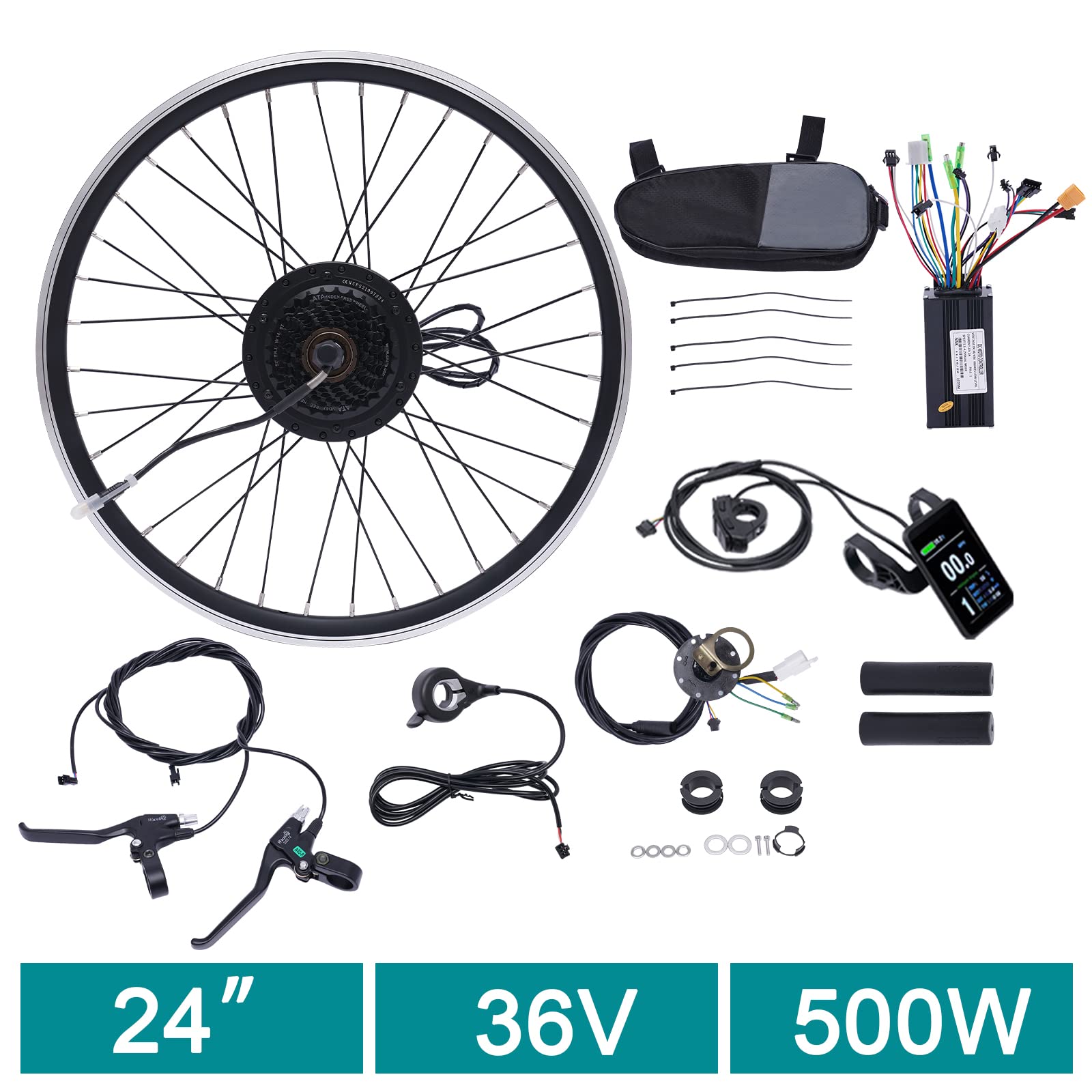 Kit de conversion de moteur de vélo électrique 24 pouces LCD E Bike