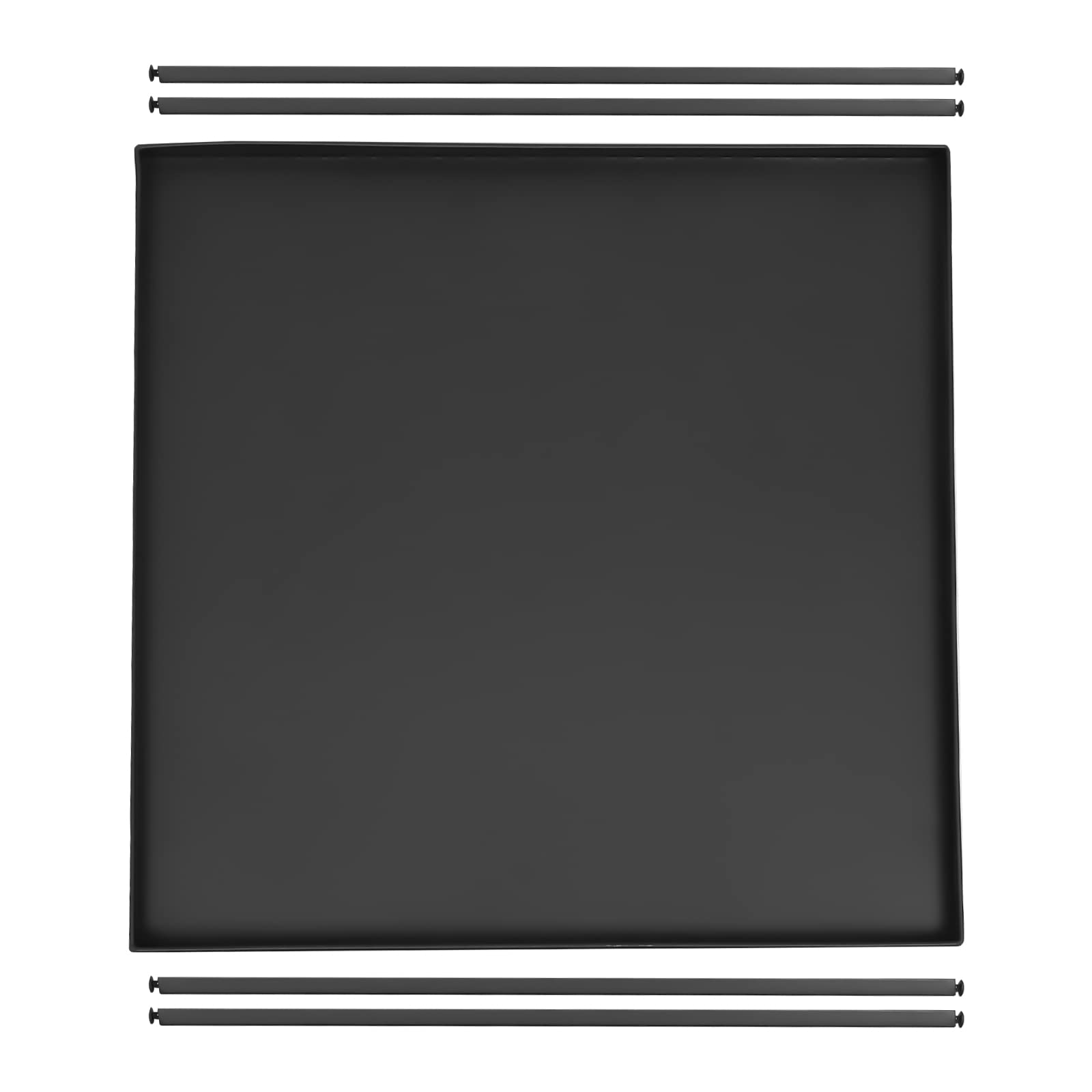 Table d'appoint carrée - Table basse mobile - Cadre en acier - Imperméable - Anti-rayures - Noir - Pour salon, chambre à coucher