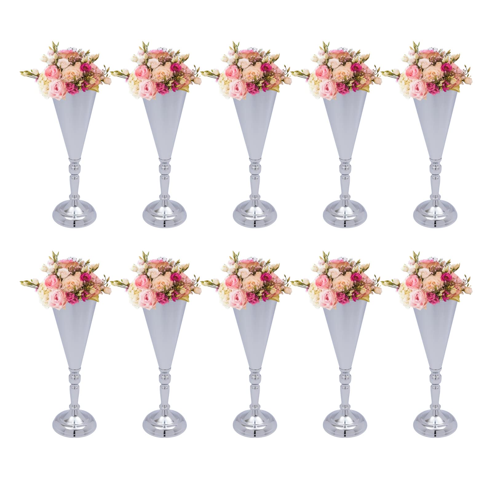 Lot de 10 vases de 36 cm - Support de fleurs - Décoration