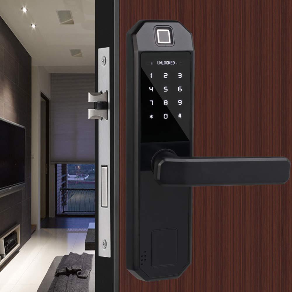 Verrou électronique pour porte avec empreintes digitales Noir Smart Lock 4,5 V-6,5 V