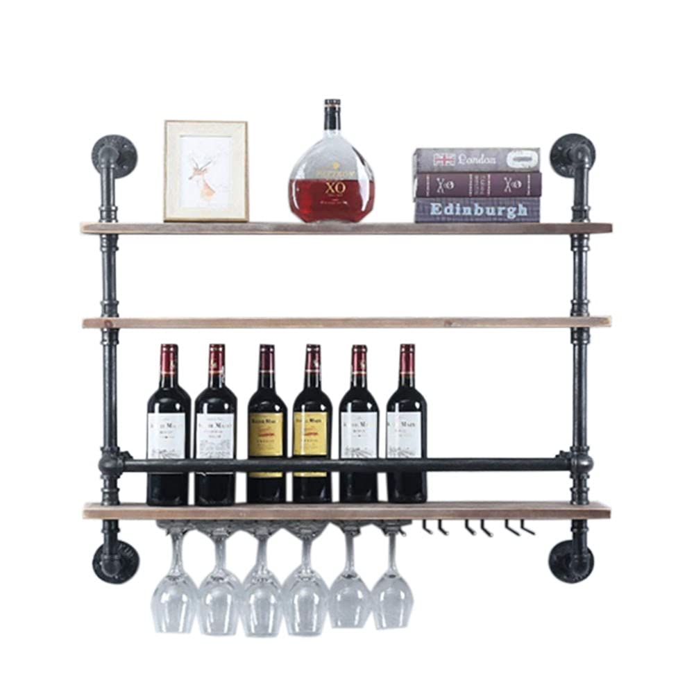 Industrial Pipe Shelf Wine Rack