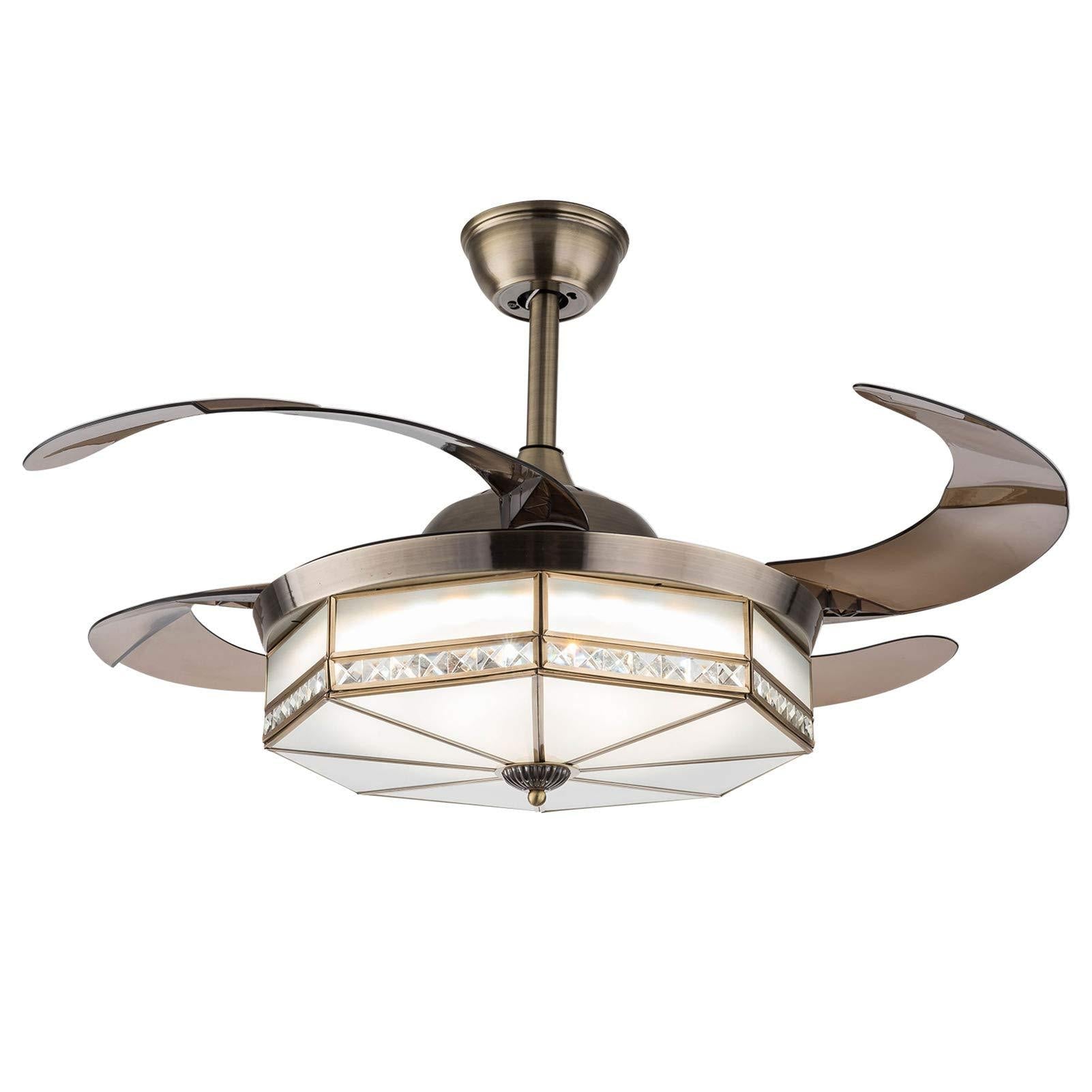 42 Inch Copper Golden Ceiling Fans with LED Light