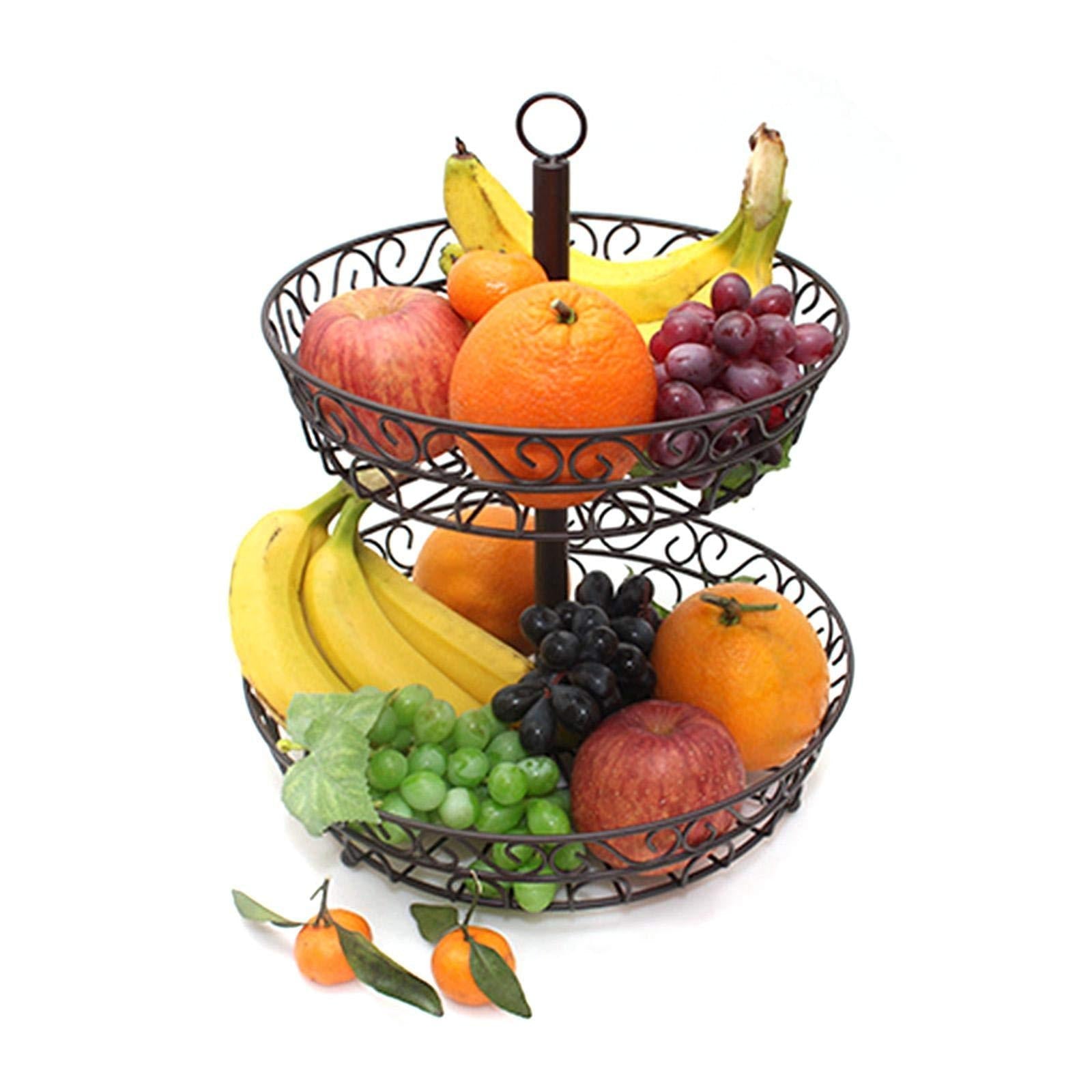 2-Layer Hollow Basket Fruit Basket
