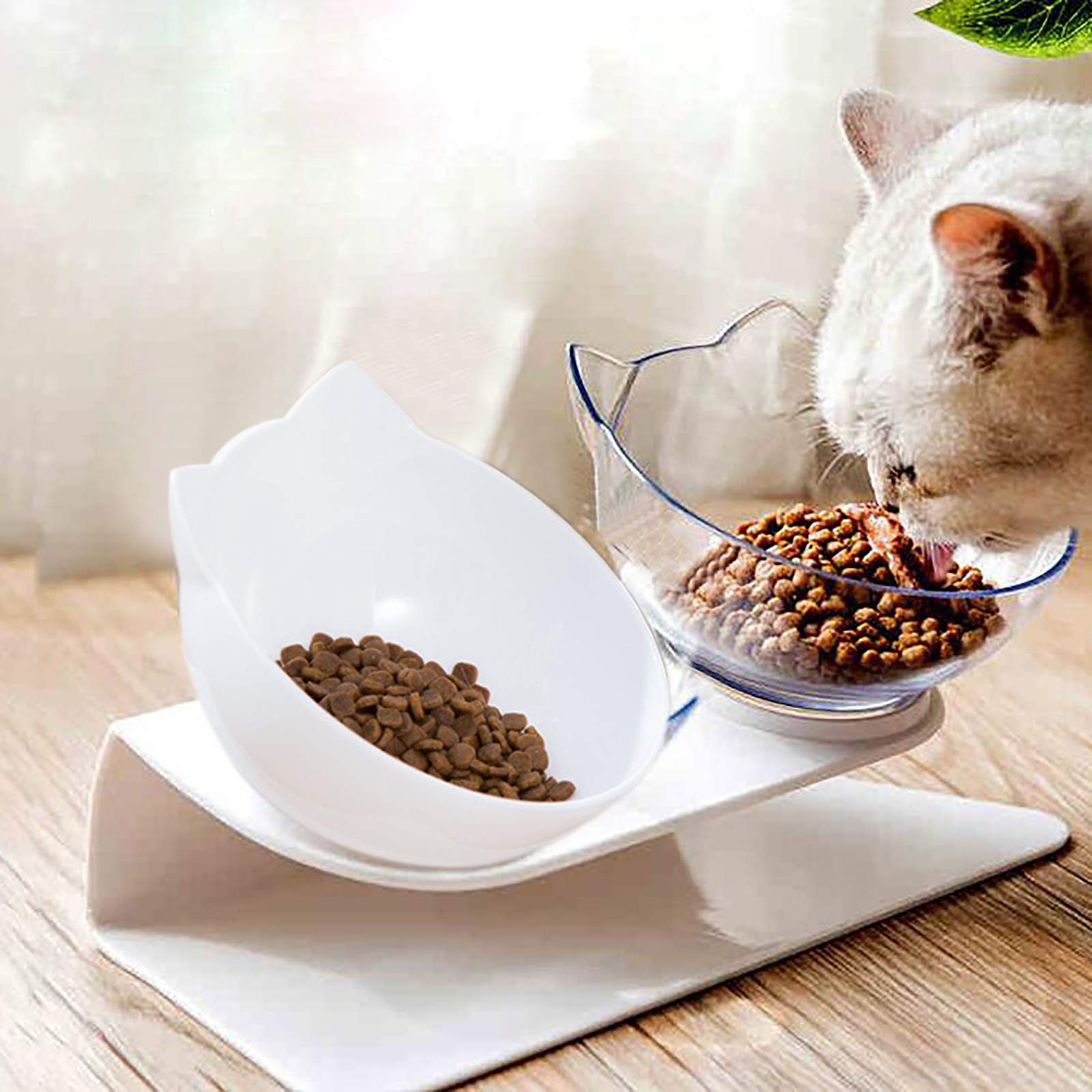 Mangeoire pour chiens et chats - Double bol pour chien et chat - Écuelle inclinable à 15° - Écuelle pour chien et chat