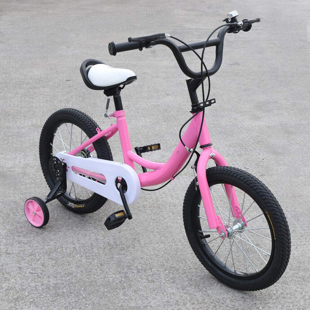 Vélo pour enfant 16" rose avec roue auxiliaire 