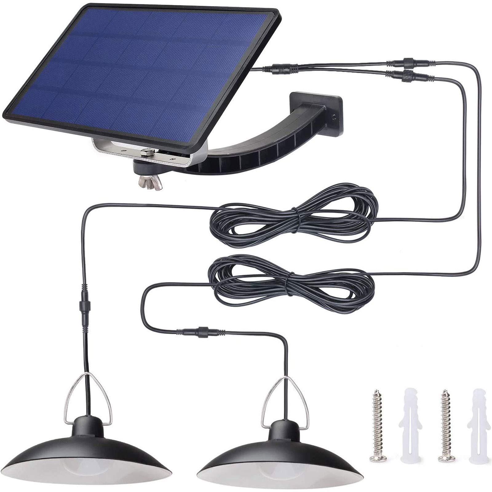 Lampe suspendue solaire séparable - Avec télécommande - Panneau solaire réglable - Étanche IP65 (lumière chaude)