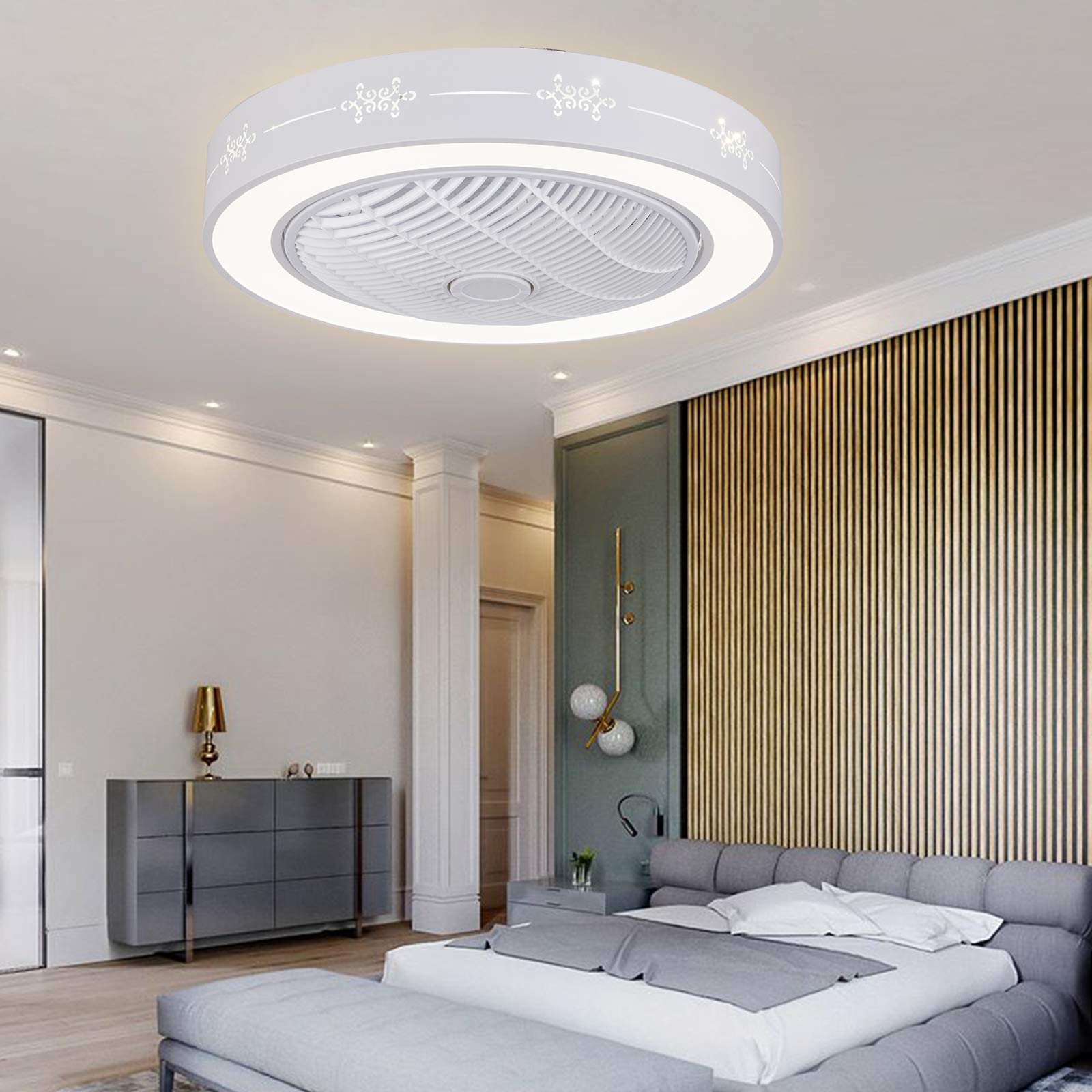 Ventilateur de plafond de 23 pouces avec éclairage LED