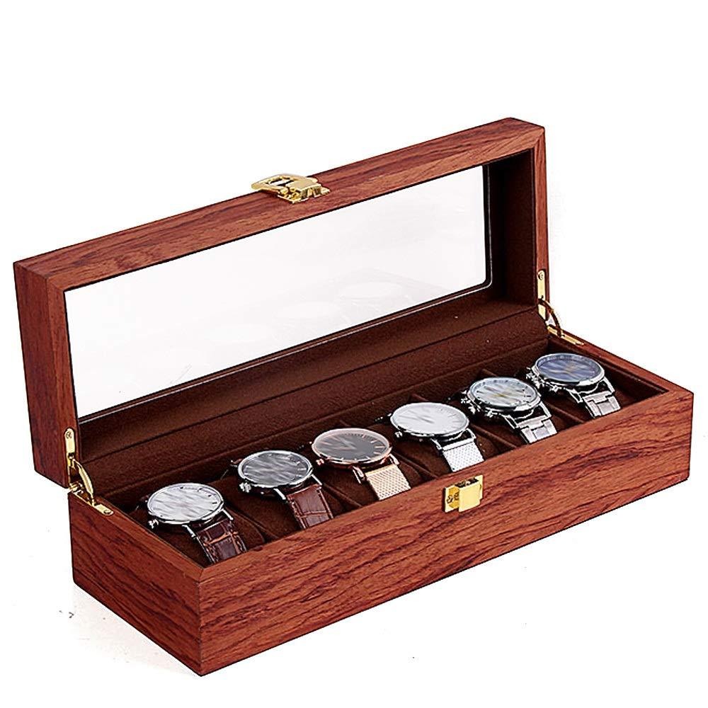 6 Slots Vintage Wooden Watch Box 