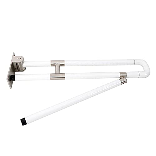 Barre d'appui pliable pour personnes âgées - En acier - Antidérapante - Pour WC, salle de bain, escalier - 60/75 cm