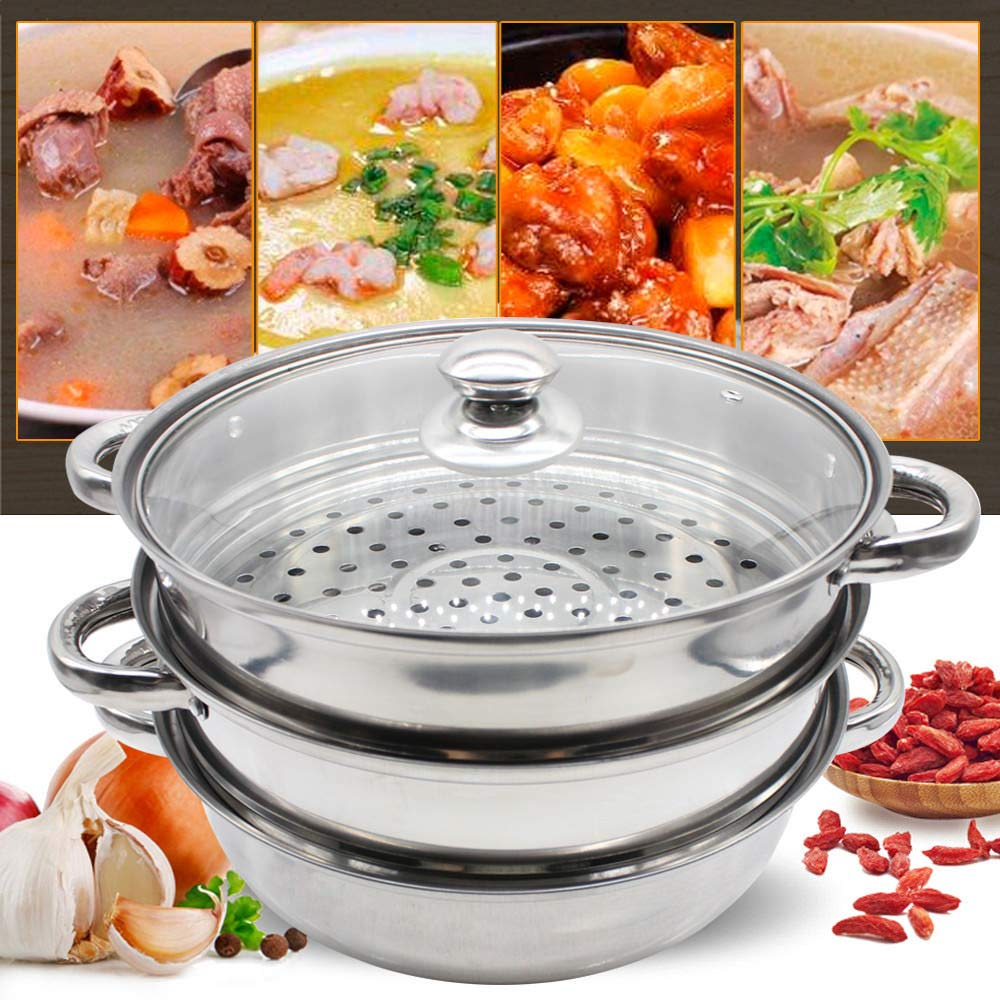 Stainless Steel 3-Tier/Layer Steamer 