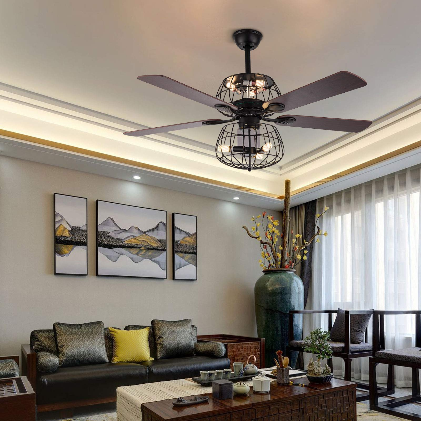52 Inch Modern Ceiling Fan with Remote Control