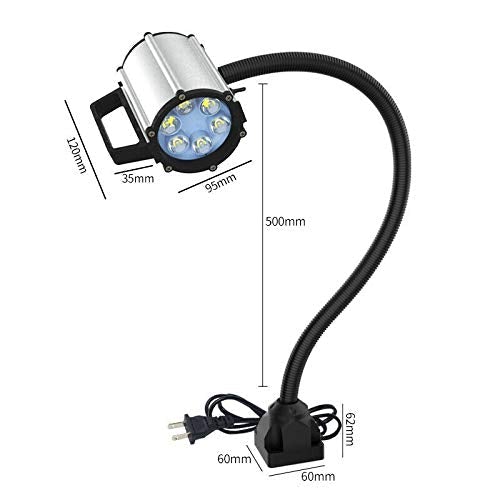 Lampe Col de Cygne Flexible, 5W LED Lampe de Tour Lampe de Travail Lampe de Machine Lampe de Bras Étanche, avec Base Fixe