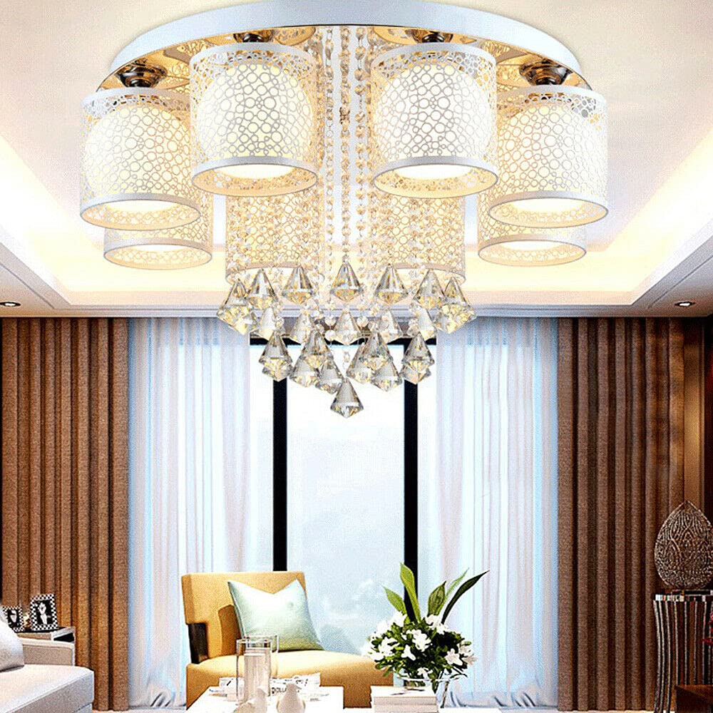Lustre LED romantique - Plafonnier - Design ludique - Lampe murale pour salon - Lampe en cristal RVB avec télécommande