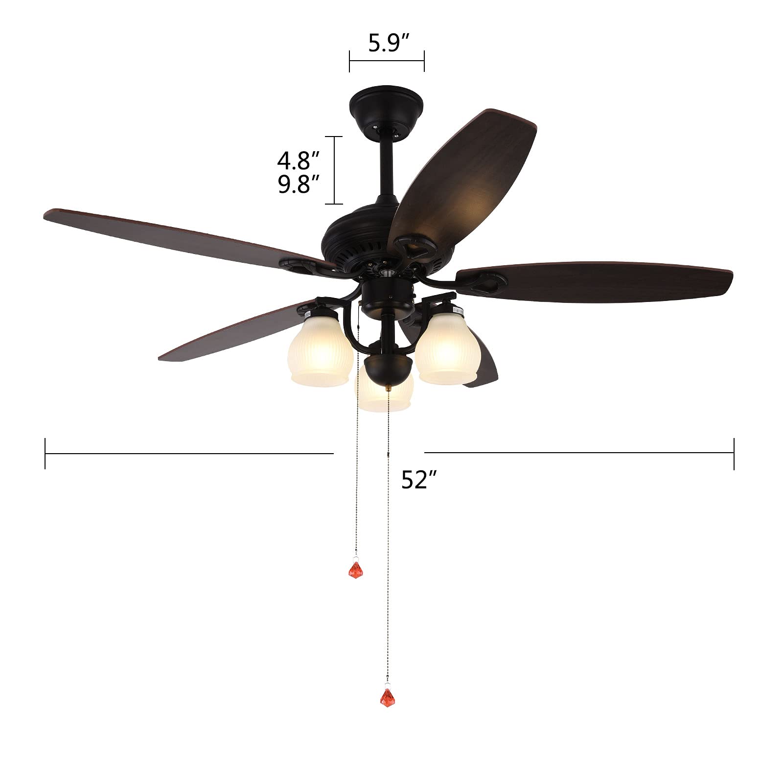  Indoor Ceiling Fan with Lights