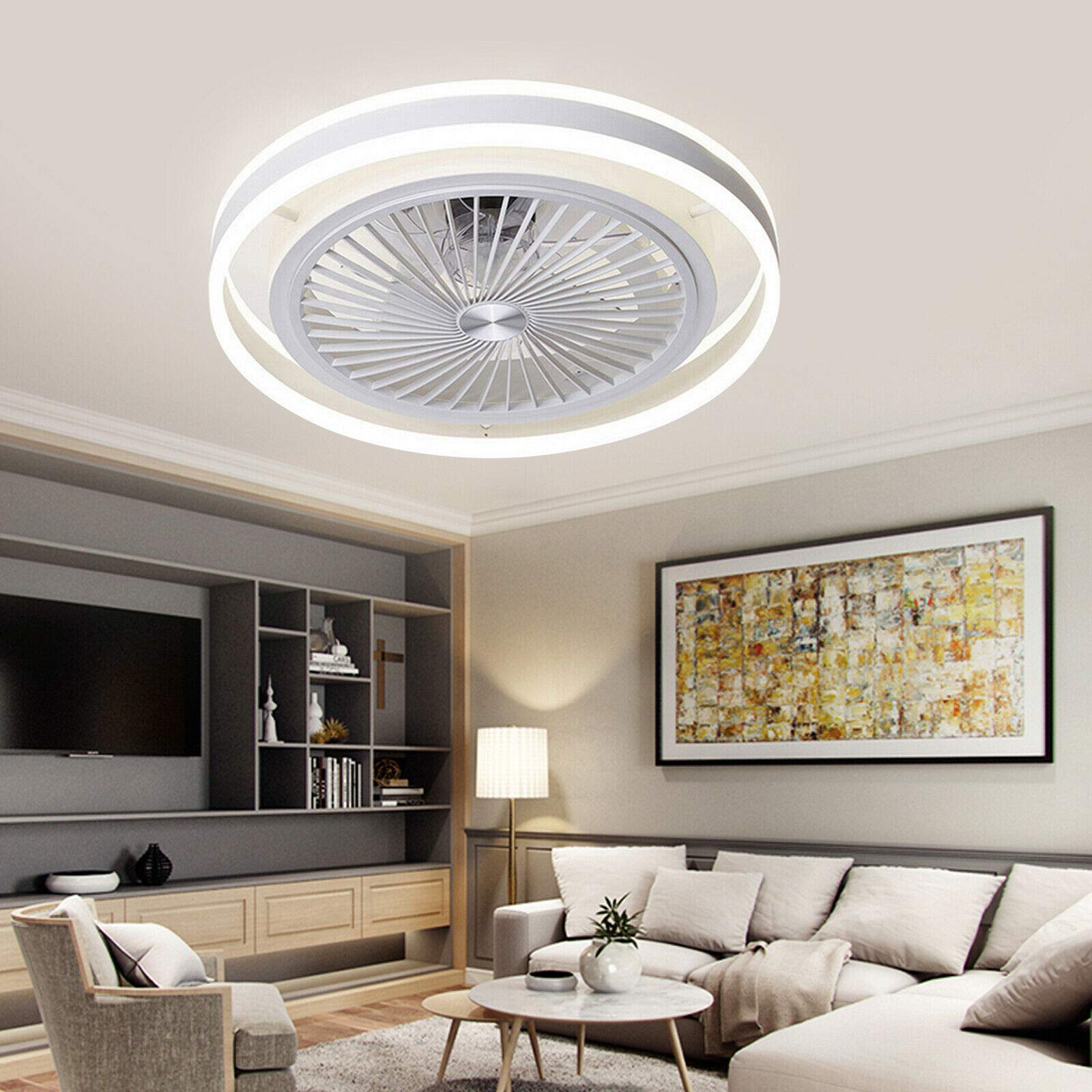 CNCEST Lampe de plafond à 3 couleurs changeantes avec télécommande Blanc (220 V) 36 W