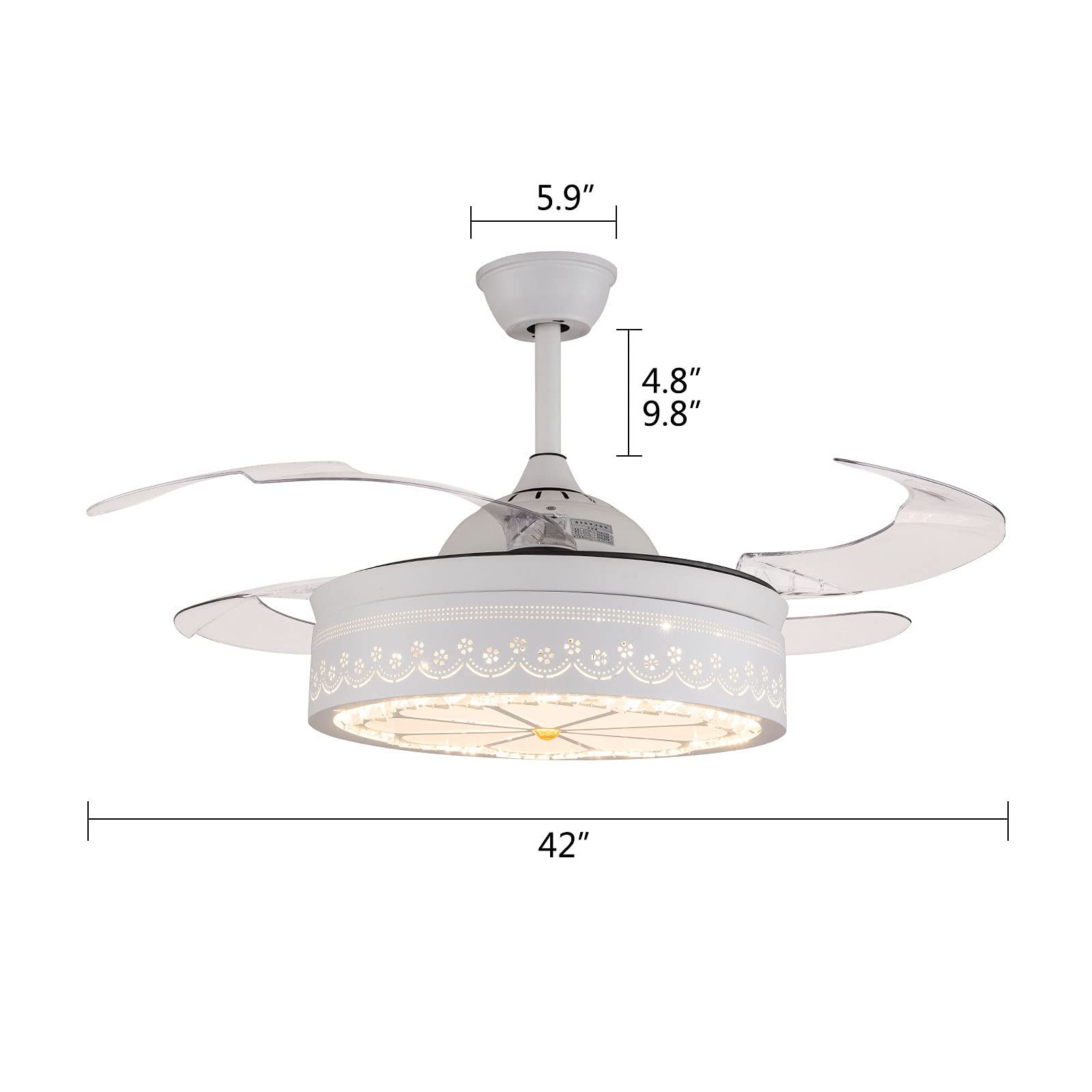 Floral Ceiling Fan with Light