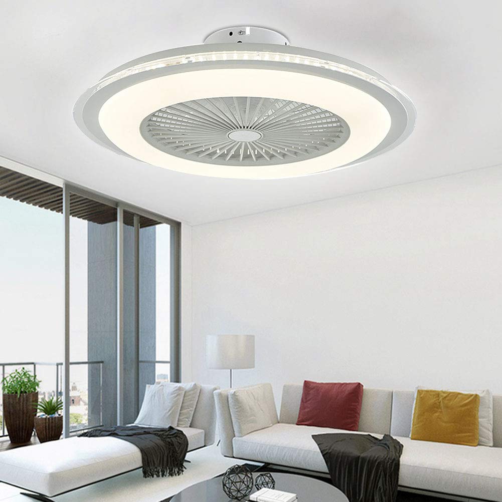 Plafonnier LED 60 W avec éclairage LED et télécommande à intensité variable Blanc 