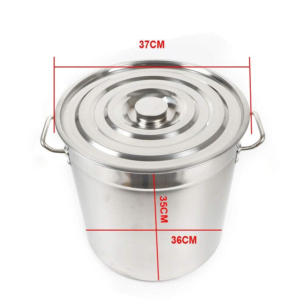 Pot de Cuisson de 35 litres Pot de Soupe Bouilloire Goulash Pot de Goulash Pot de Camping avec Couvercle