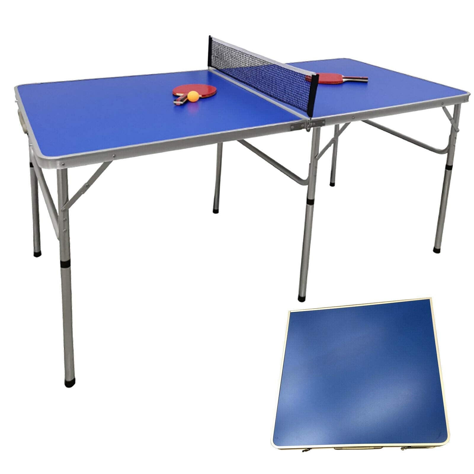 Table de ping-pong pliable portable - Avec filet - Cadre en alliage d'aluminium