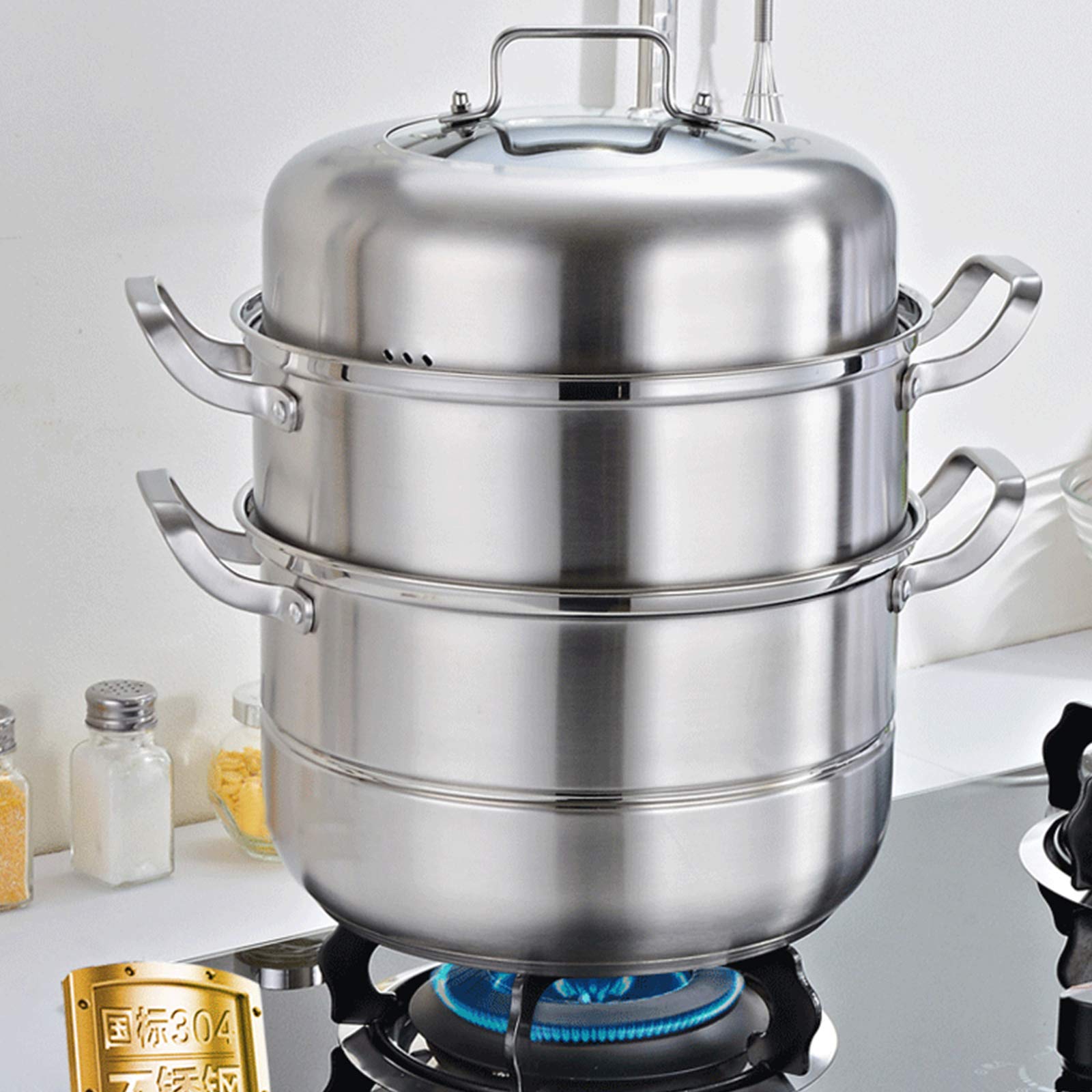 Stainless Steel Steamer Pot - 3 Tier