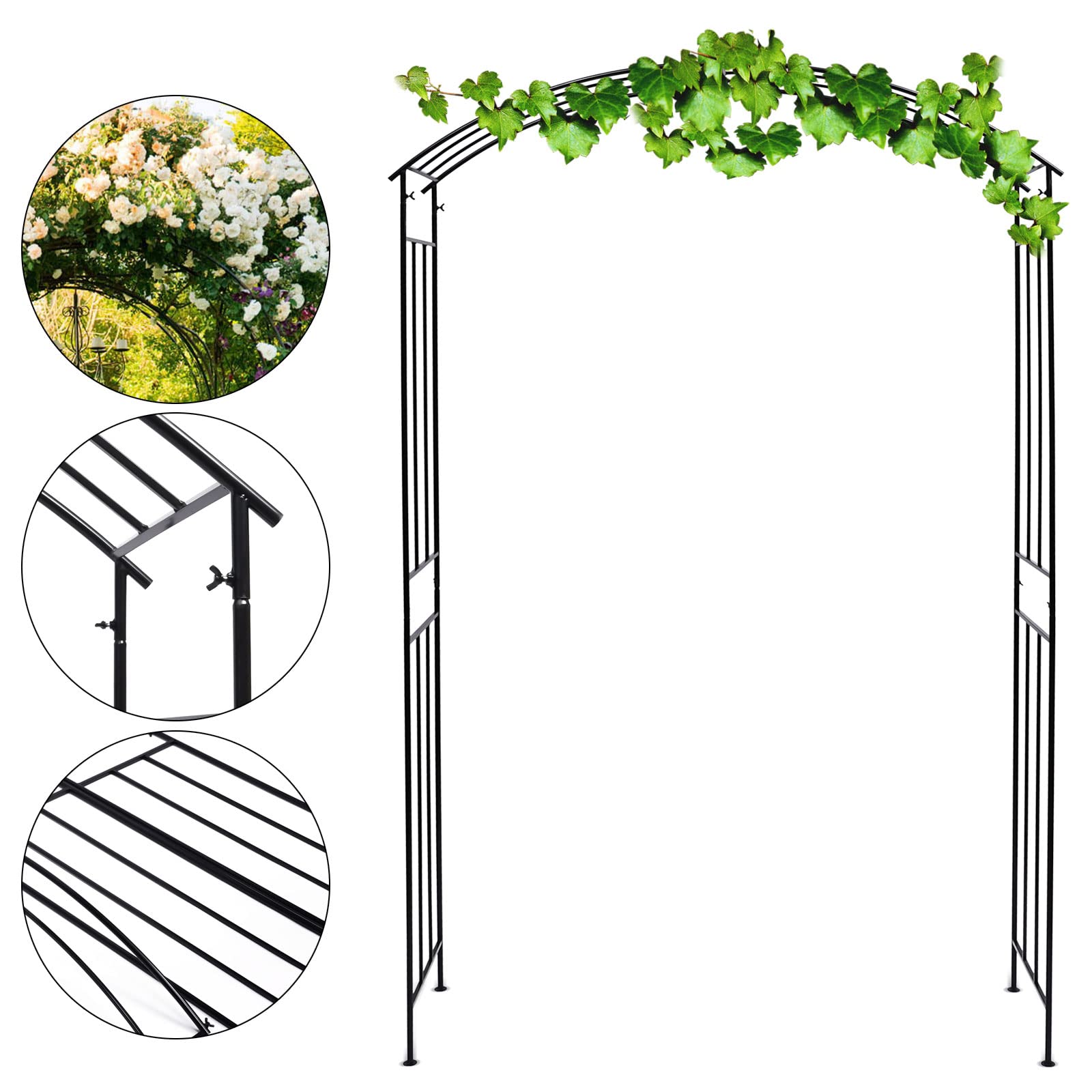 Arche de jardin rectangulaire en métal résistant aux intempéries