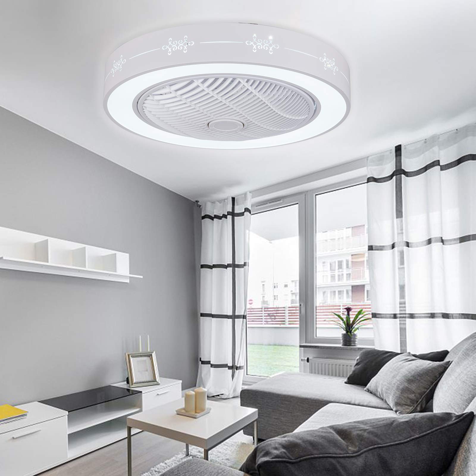 Ventilateur de plafond de 23 pouces avec éclairage LED