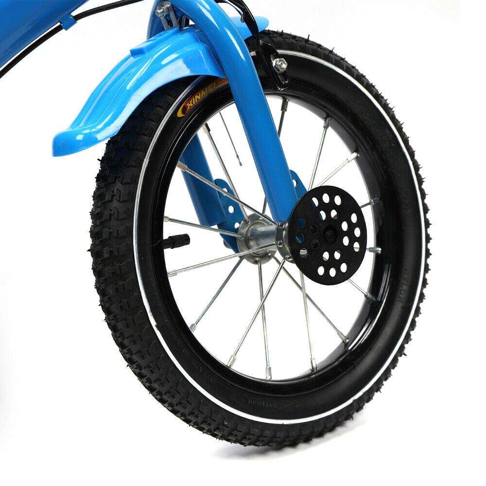 CNCEST Vélo pour enfant 14 garçon & fille stabilisateurs en acier  antidérapant Bleu