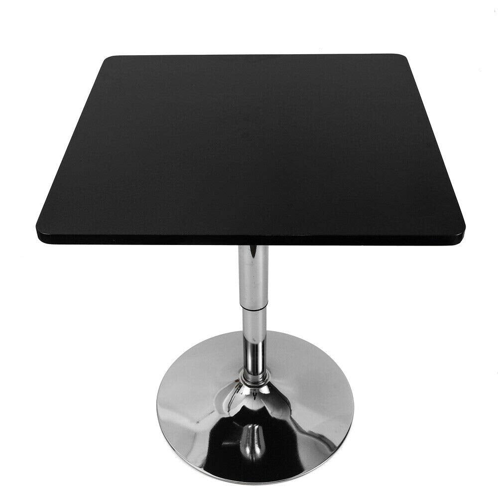 Table haute carrée Bristo pour Café Home 27.6-35.4" MDF & acier inoxydable noir 8 kg 