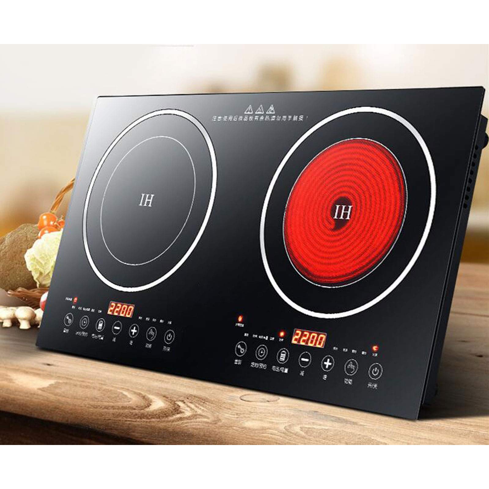 Electric Double Induction Cooktop,110V LCD Display Induction Hot Plate