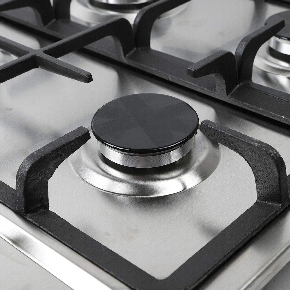 Gas Cooktop, 4 Burners Gas Stove Stainless Steel Built-in Gas Hob Cooker
