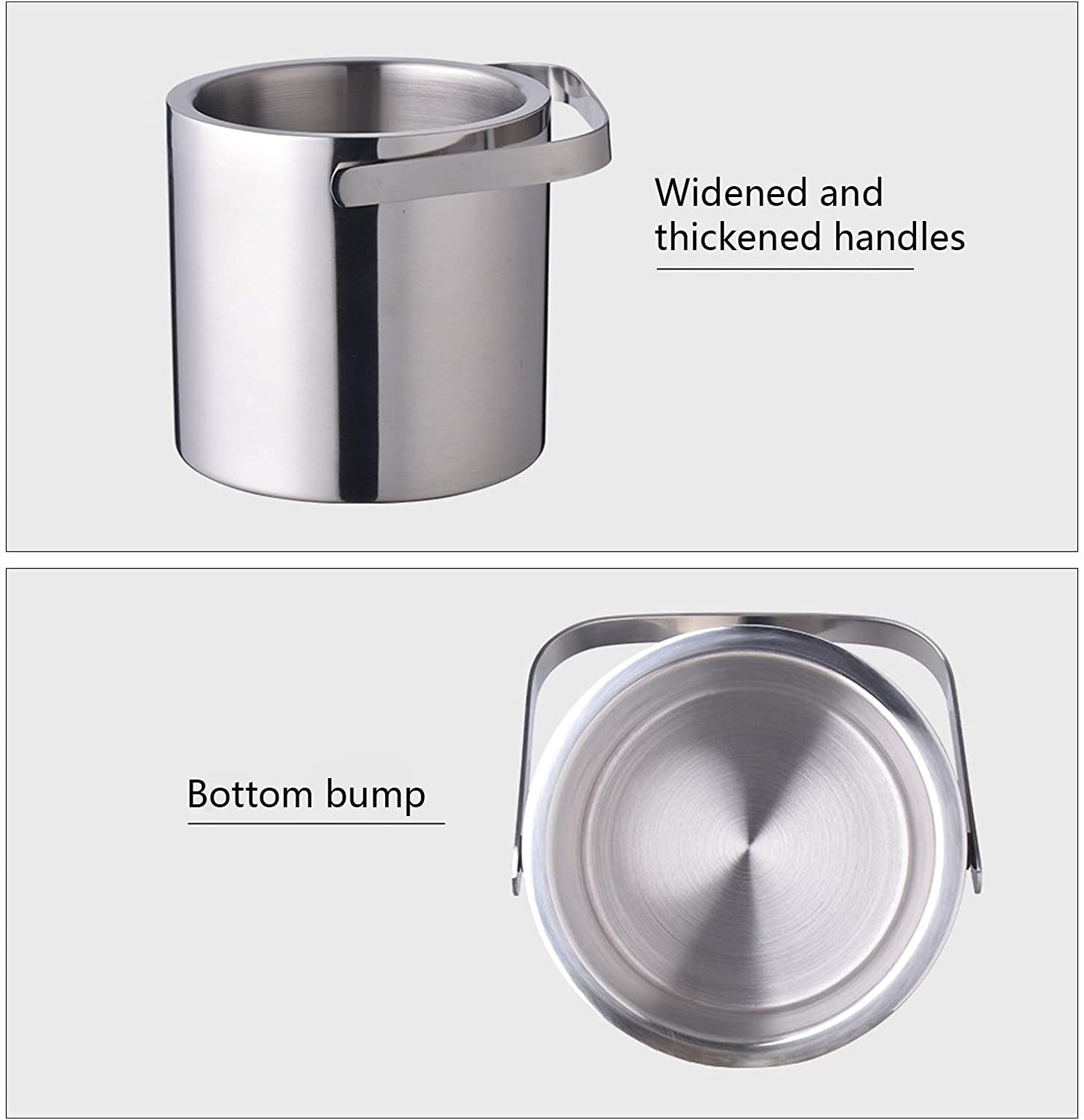 Ice bucket with lid, tongs and sieve, ice bucket specifications for cocktail bars 